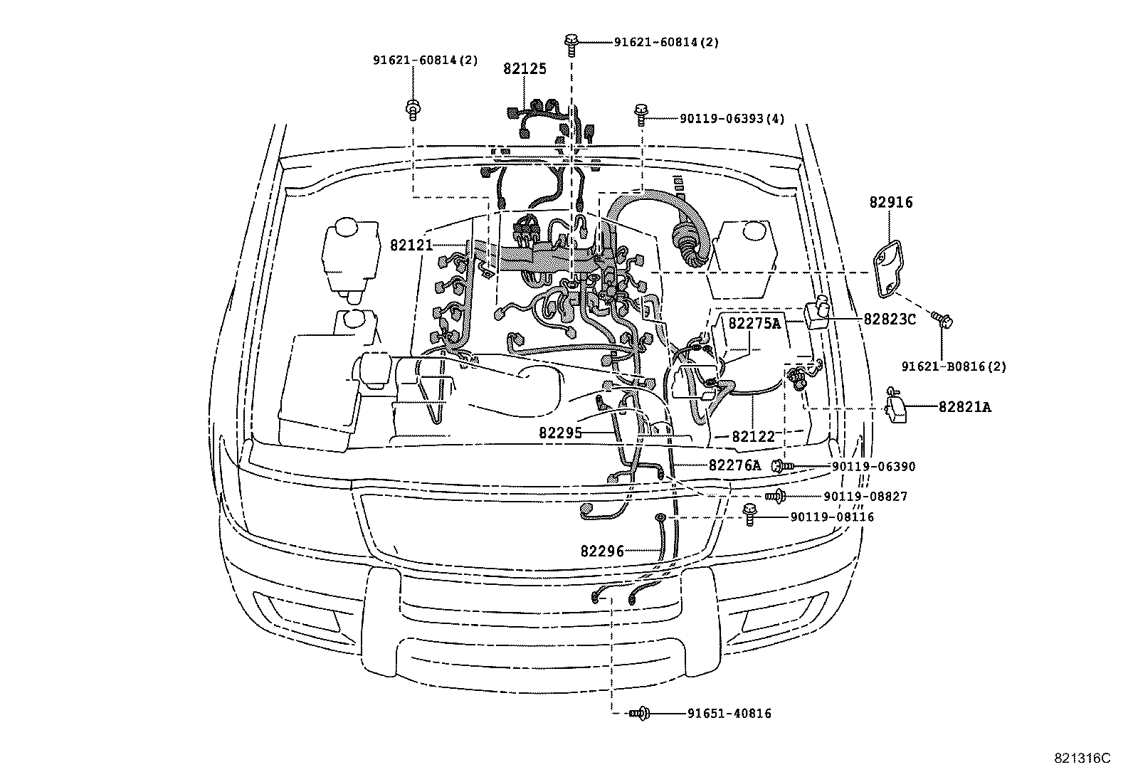 82142-60120 WIRE, INSTRUMENT PANEL, NO.2 product image