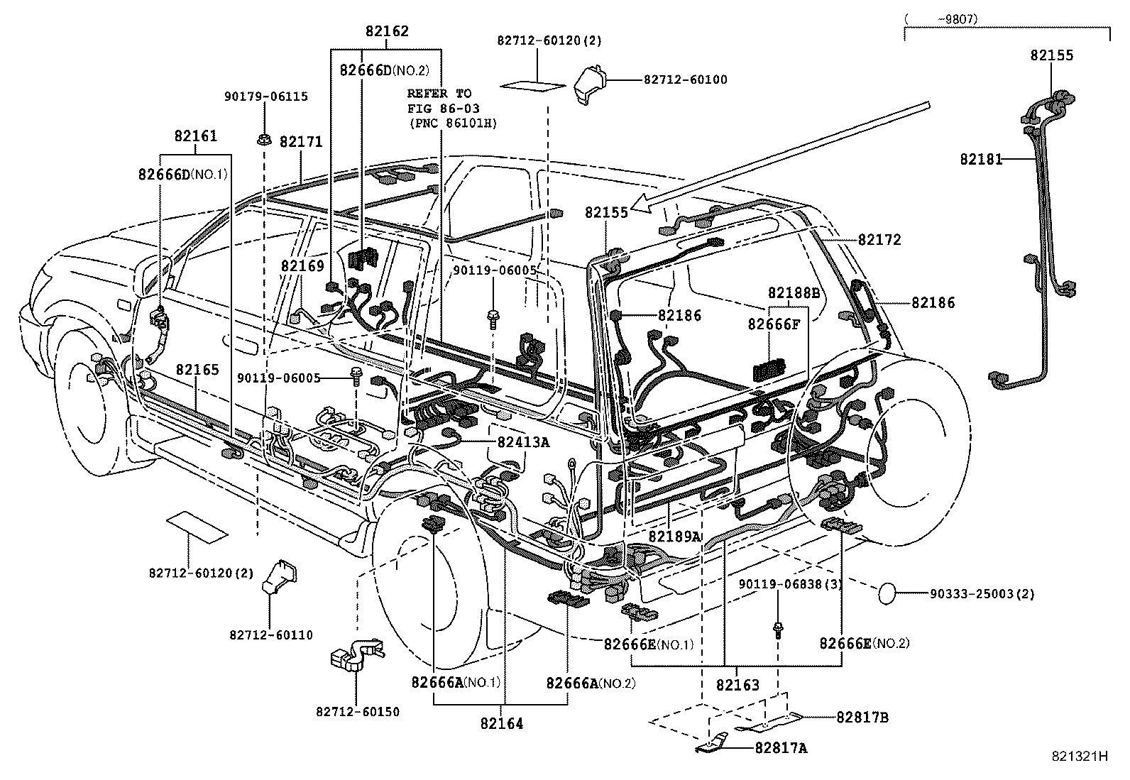 82142-60120 WIRE, INSTRUMENT PANEL, NO.2 product image