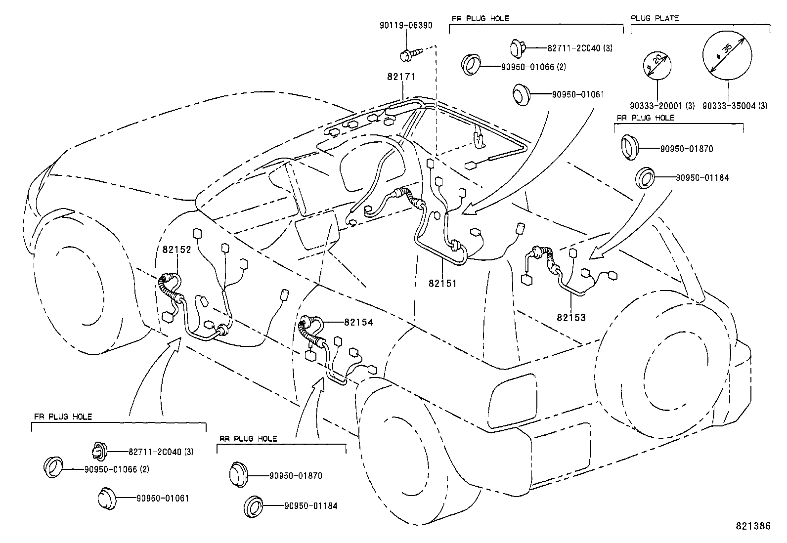82817-42100 PROTECTOR, WIRING HARNESS, NO.2 product image
