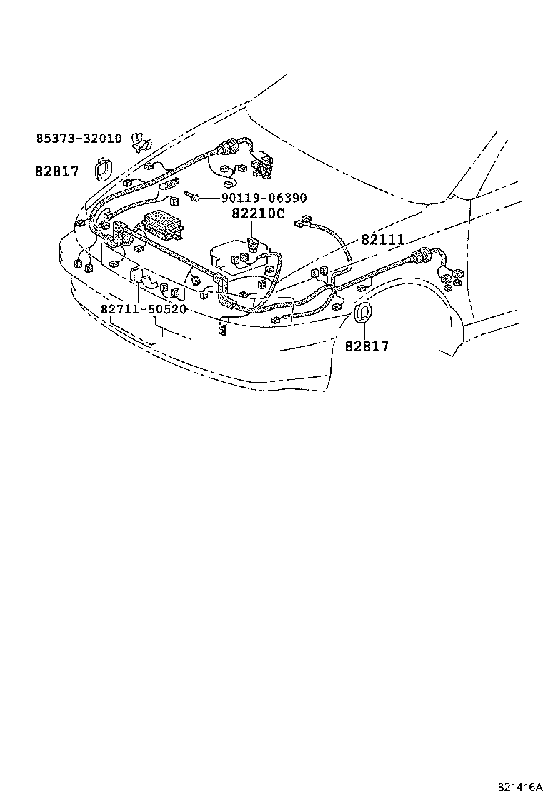 82151-21010 WIRE, FRONT DOOR, RH product image