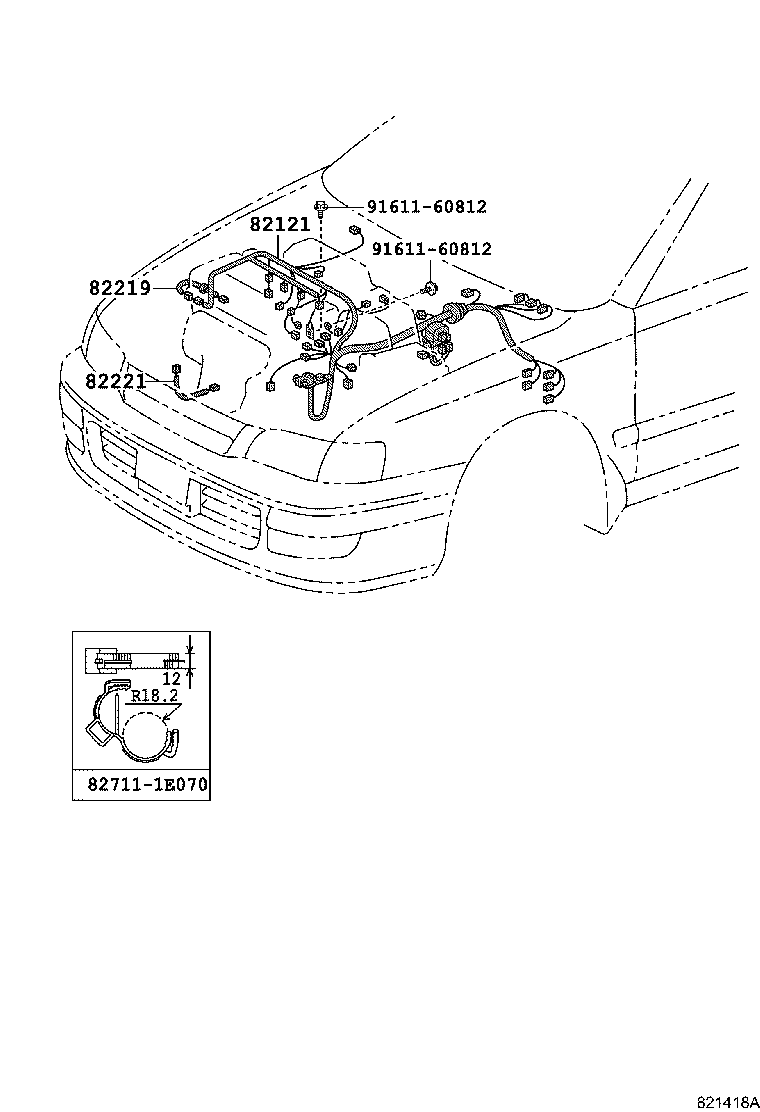 82151-21010 WIRE, FRONT DOOR, RH product image