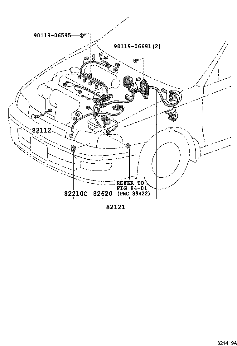 82151-21010 WIRE, FRONT DOOR, RH product image