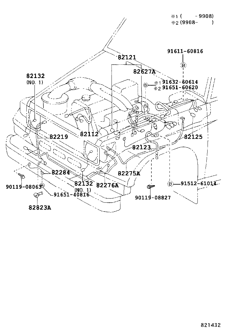 Toyota 82143-60020 WIRE, INSTRUMENT PANEL, NO.3