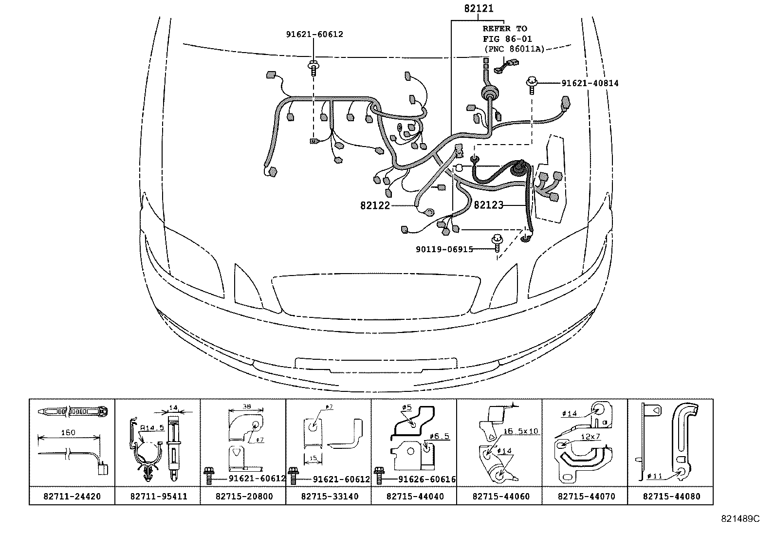 82154-44090 WIRE, REAR DOOR, NO.2 product image