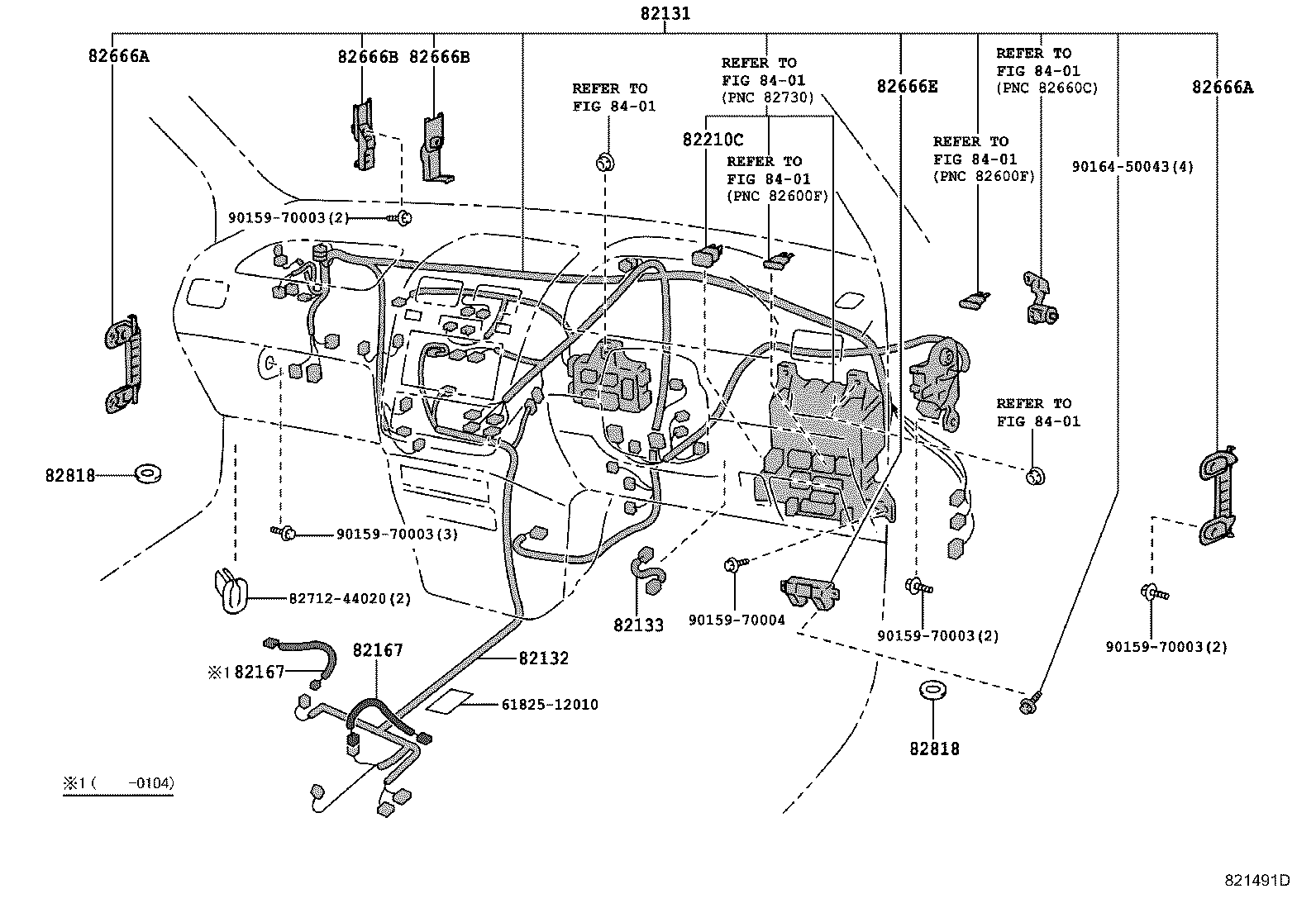 82154-44090 WIRE, REAR DOOR, NO.2 product image