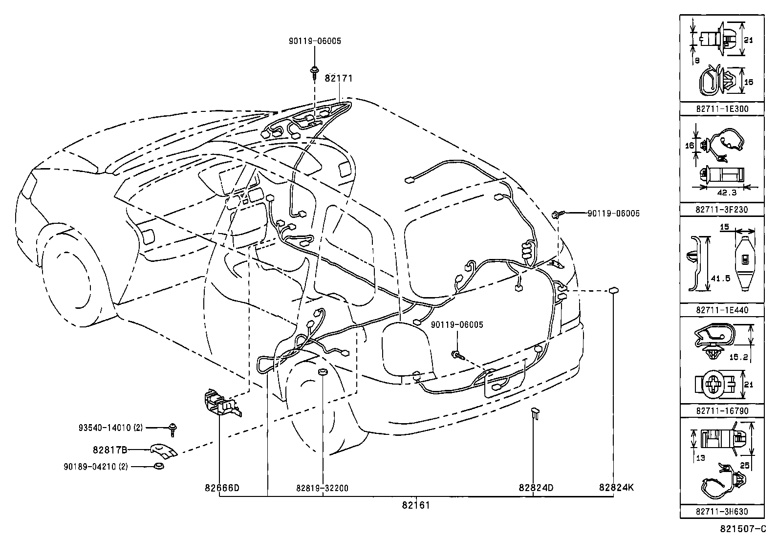 82111-13530 WIRE, ENGINE ROOM MAIN product image