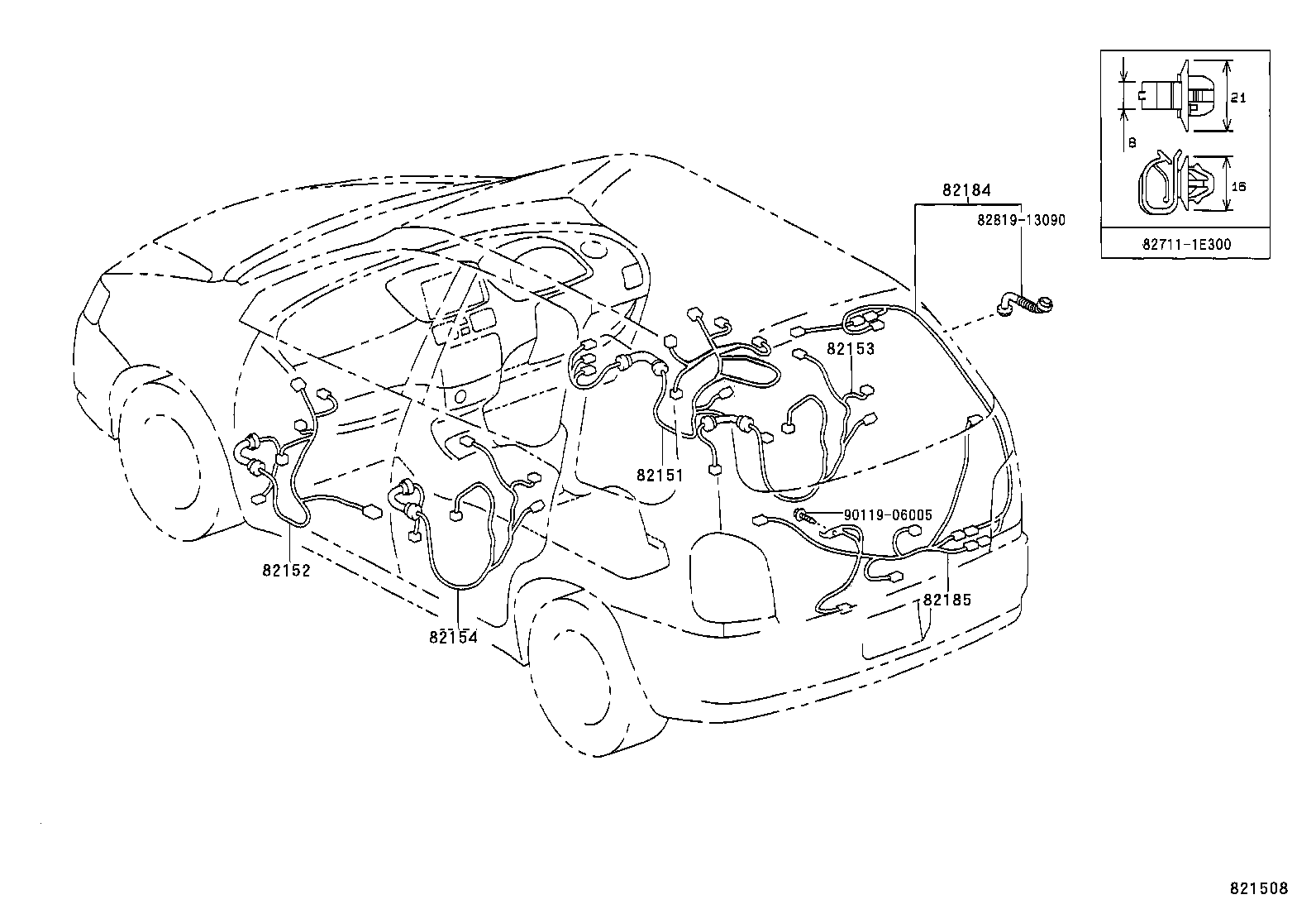 82111-13530 WIRE, ENGINE ROOM MAIN product image