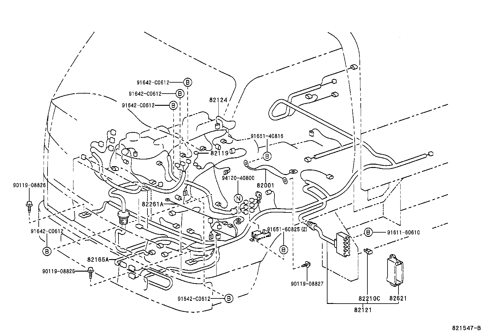 82142-37050 WIRE, INSTRUMENT PANEL, NO.2 product image