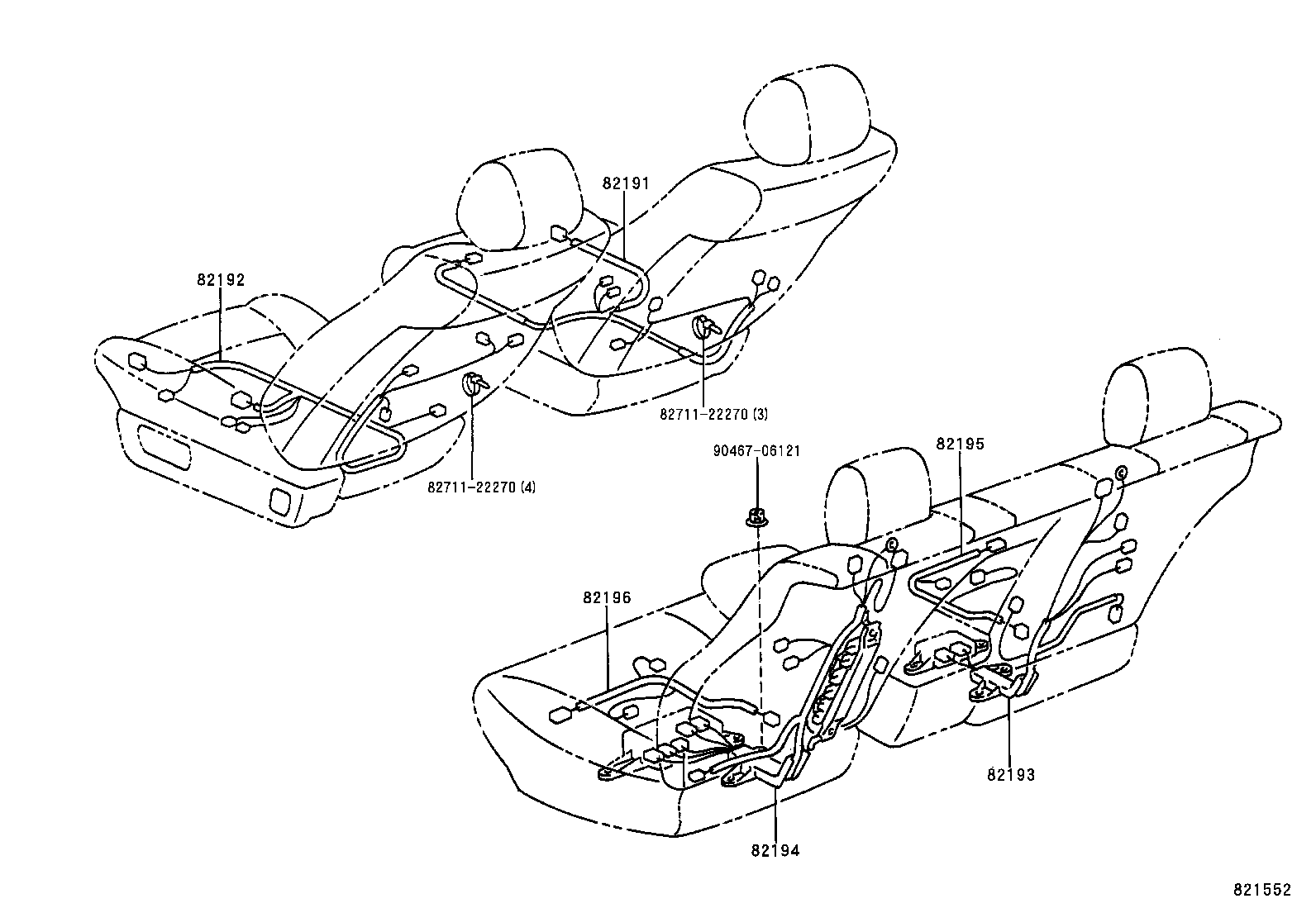 82191-50080 WIRE, FRONT SEAT, RH product image