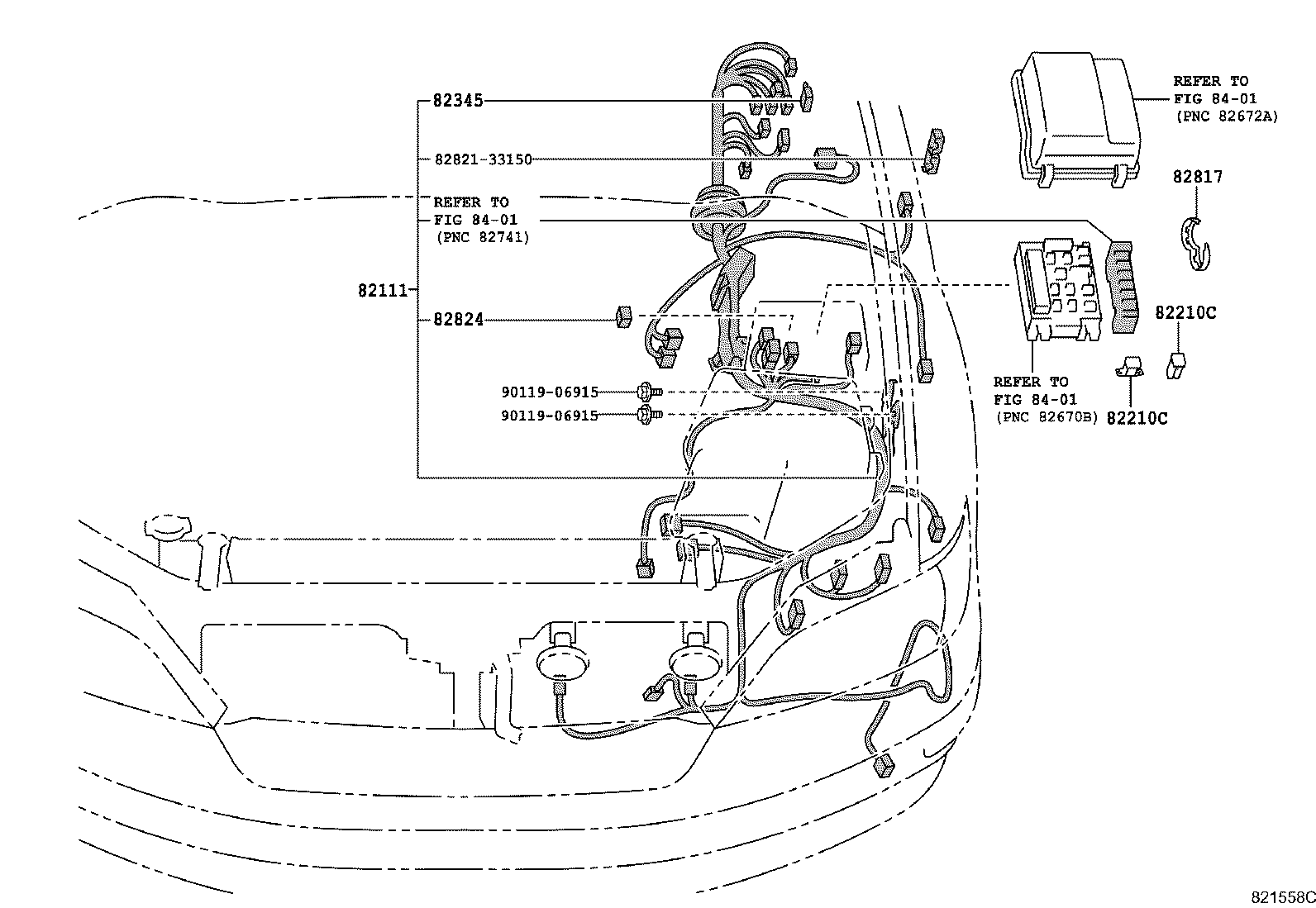82167-32100 WIRE, SEAT, NO.1 product image