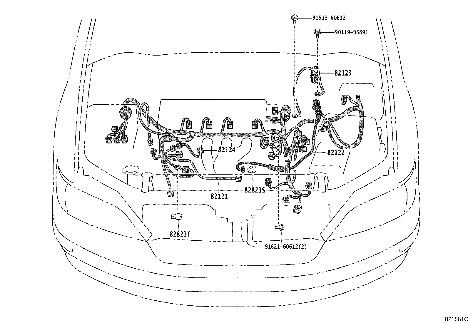82167-32100 WIRE, SEAT, NO.1 product image