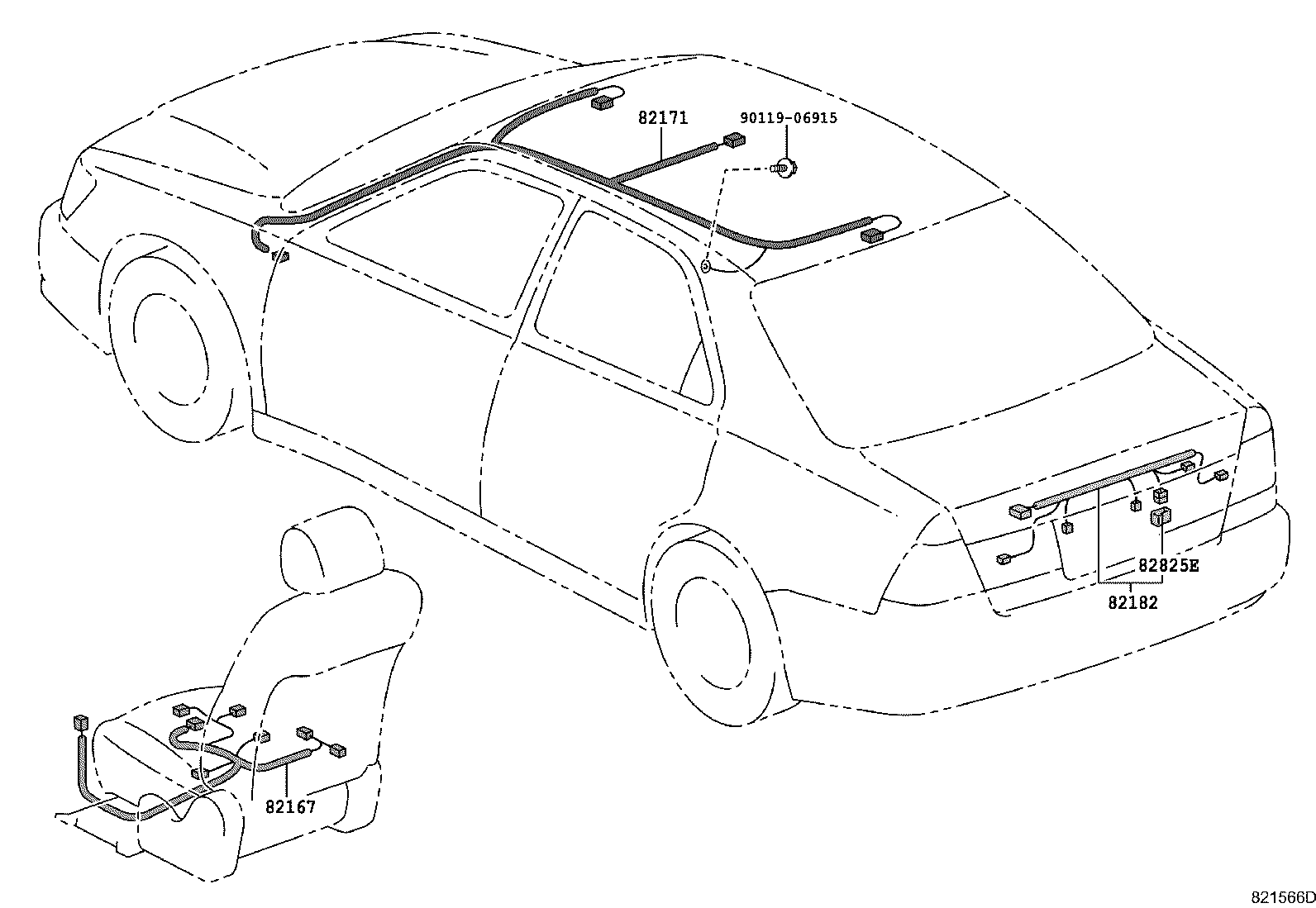 82167-32100 WIRE, SEAT, NO.1 product image