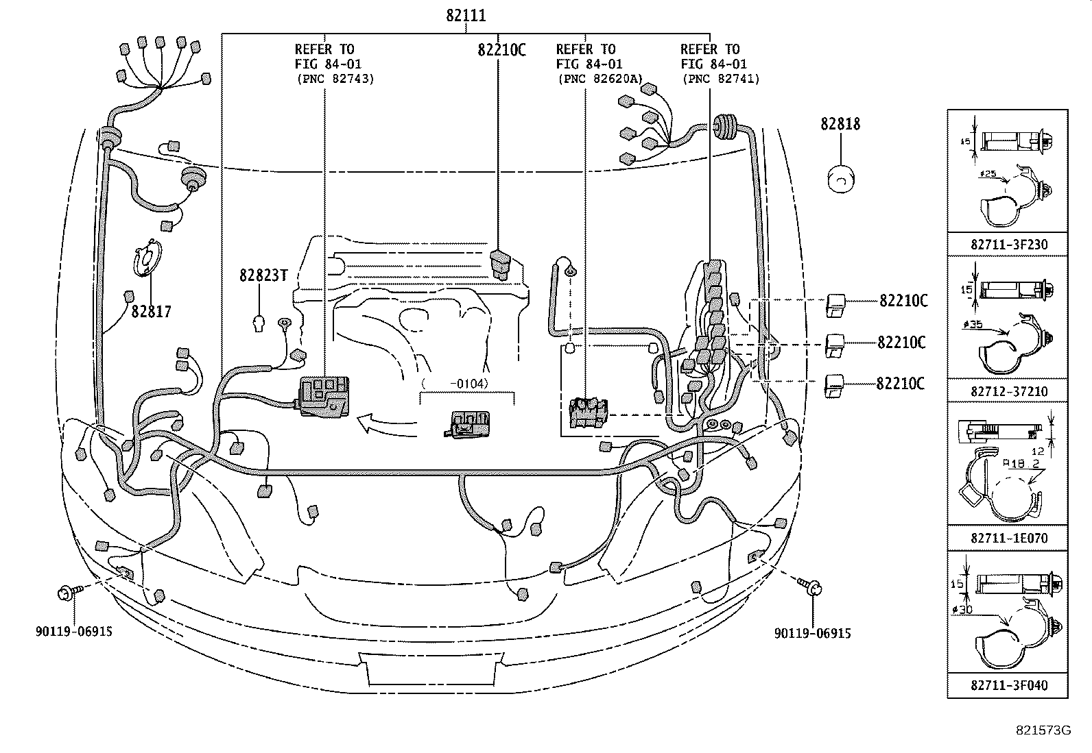 82154-44080 WIRE, REAR DOOR, NO.2 product image