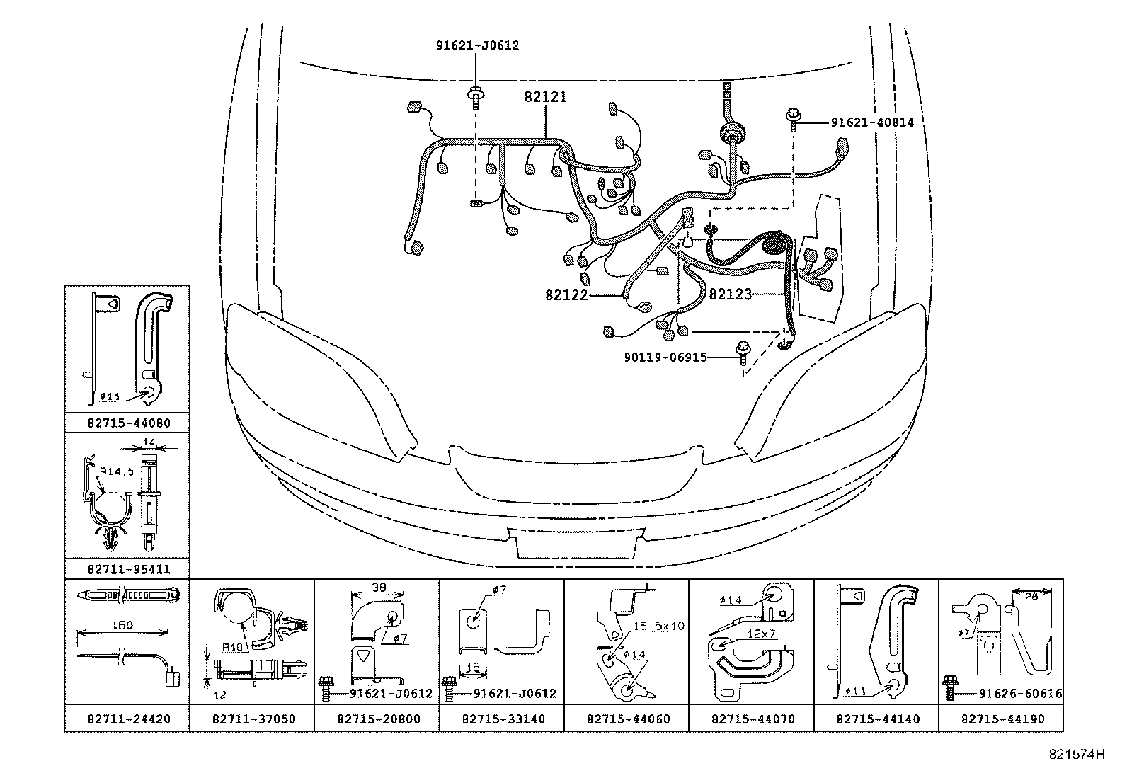 82154-44080 WIRE, REAR DOOR, NO.2 product image