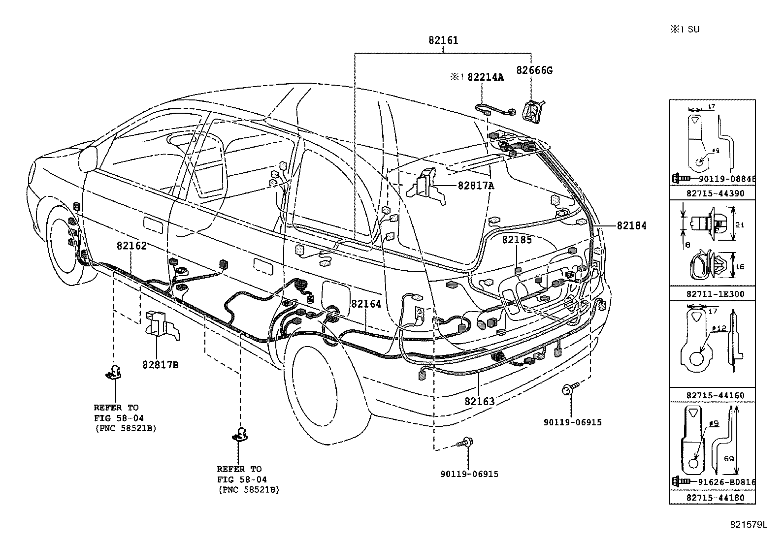 82154-44080 WIRE, REAR DOOR, NO.2 product image