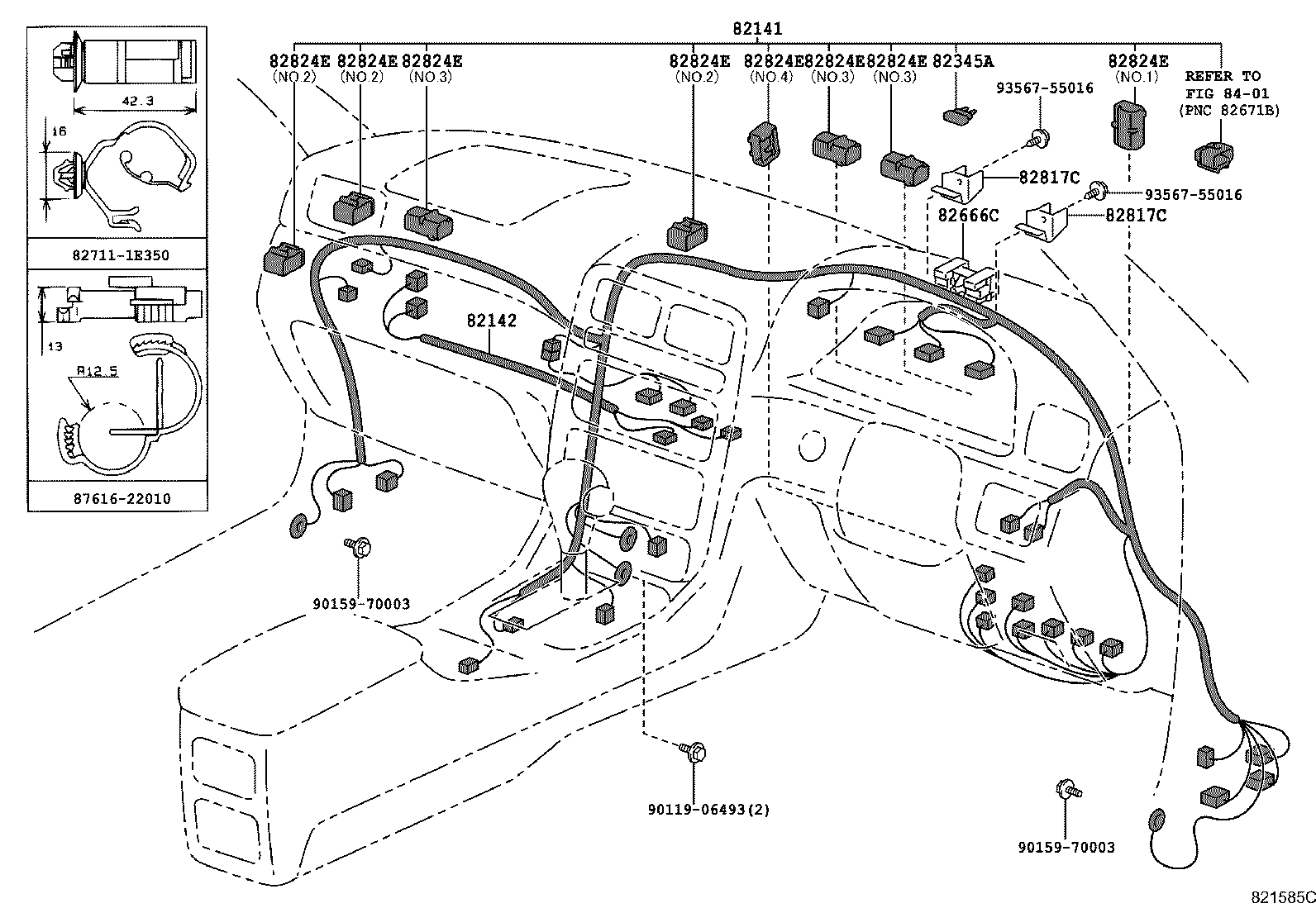 82142-33030 WIRE, INSTRUMENT PANEL, NO.2 product image