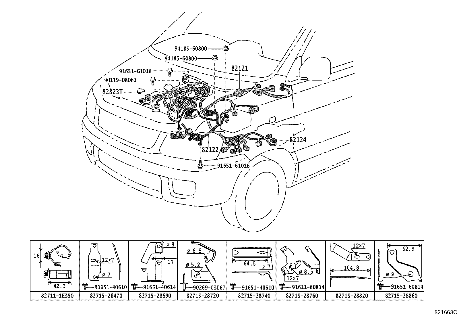 82124-28280 WIRE, ENGINE, NO.4 product image