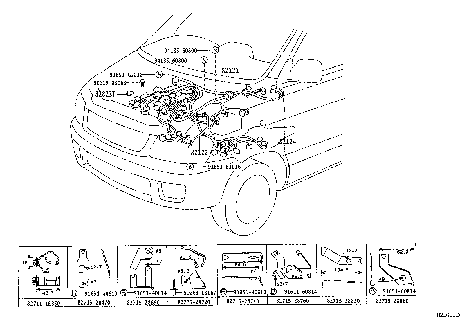 82817-28880 PROTECTOR, WIRING HARNESS, NO.2 product image