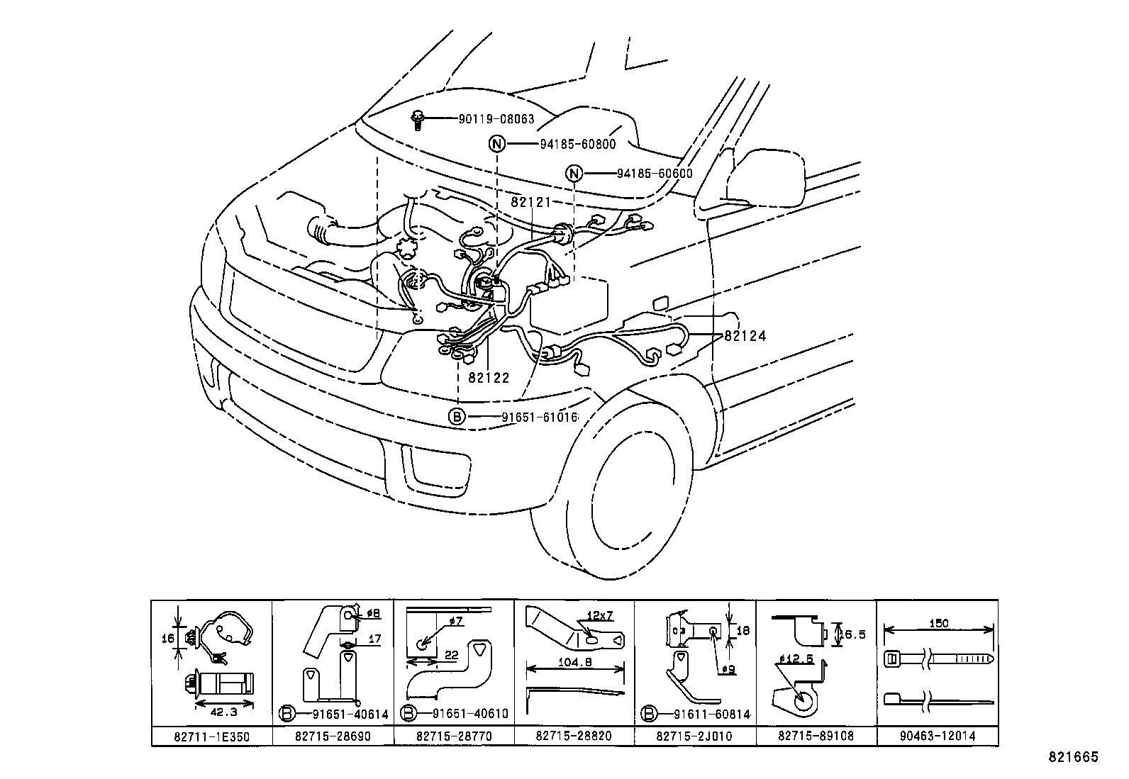 82817-28880 PROTECTOR, WIRING HARNESS, NO.2 product image