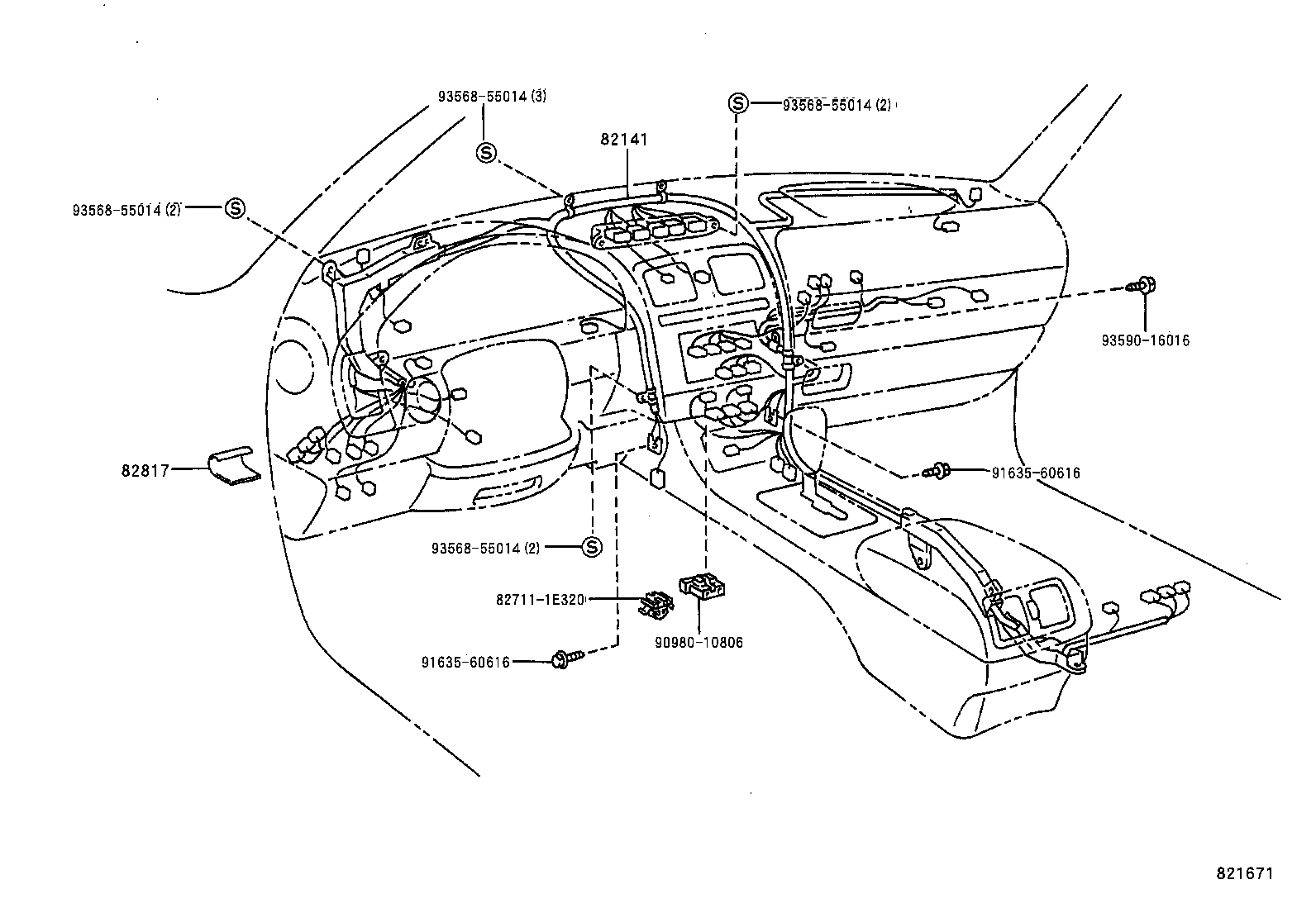 82191-50080 WIRE, FRONT SEAT, RH product image