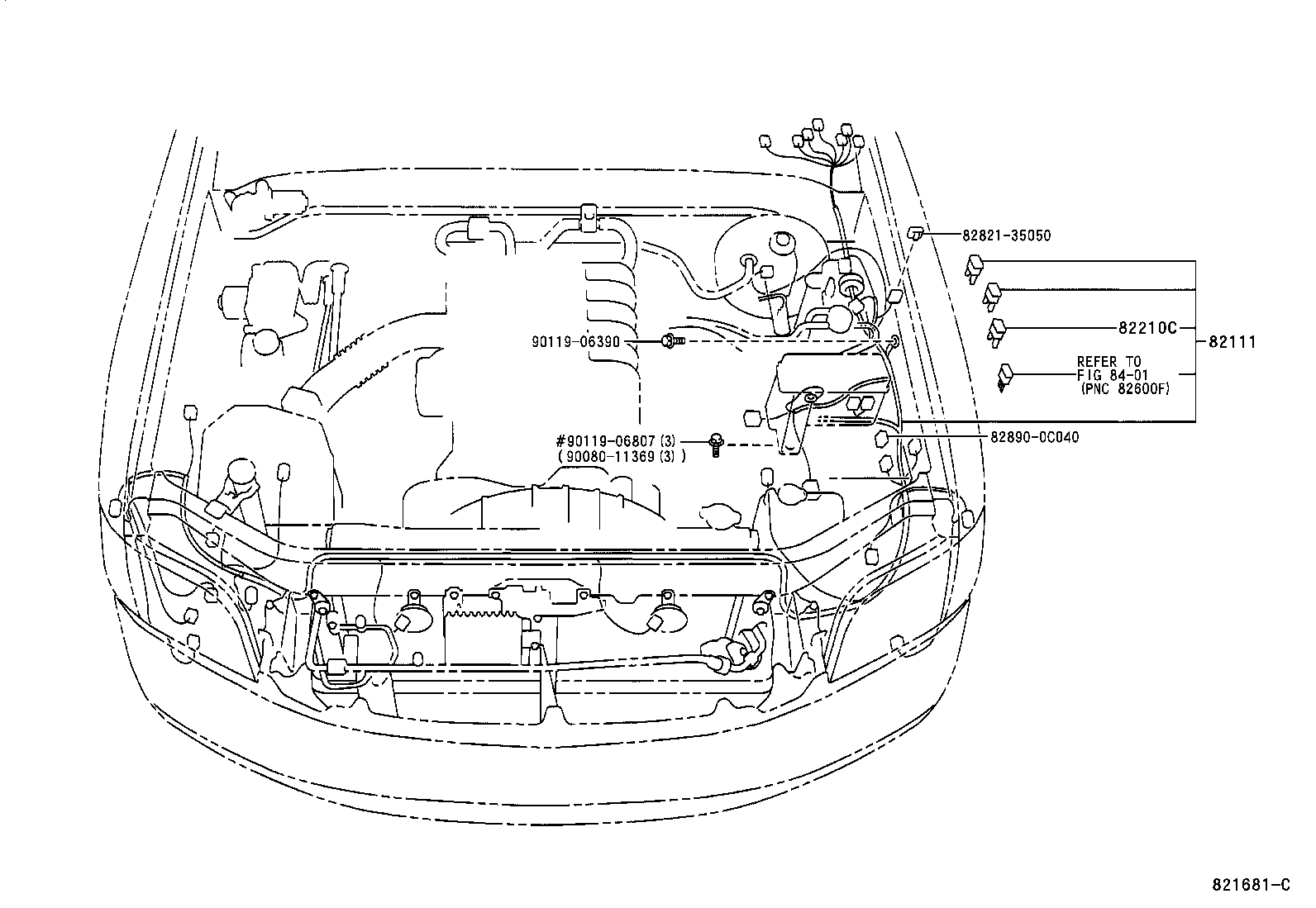 Toyota 82161-0C080 WIRE, FLOOR