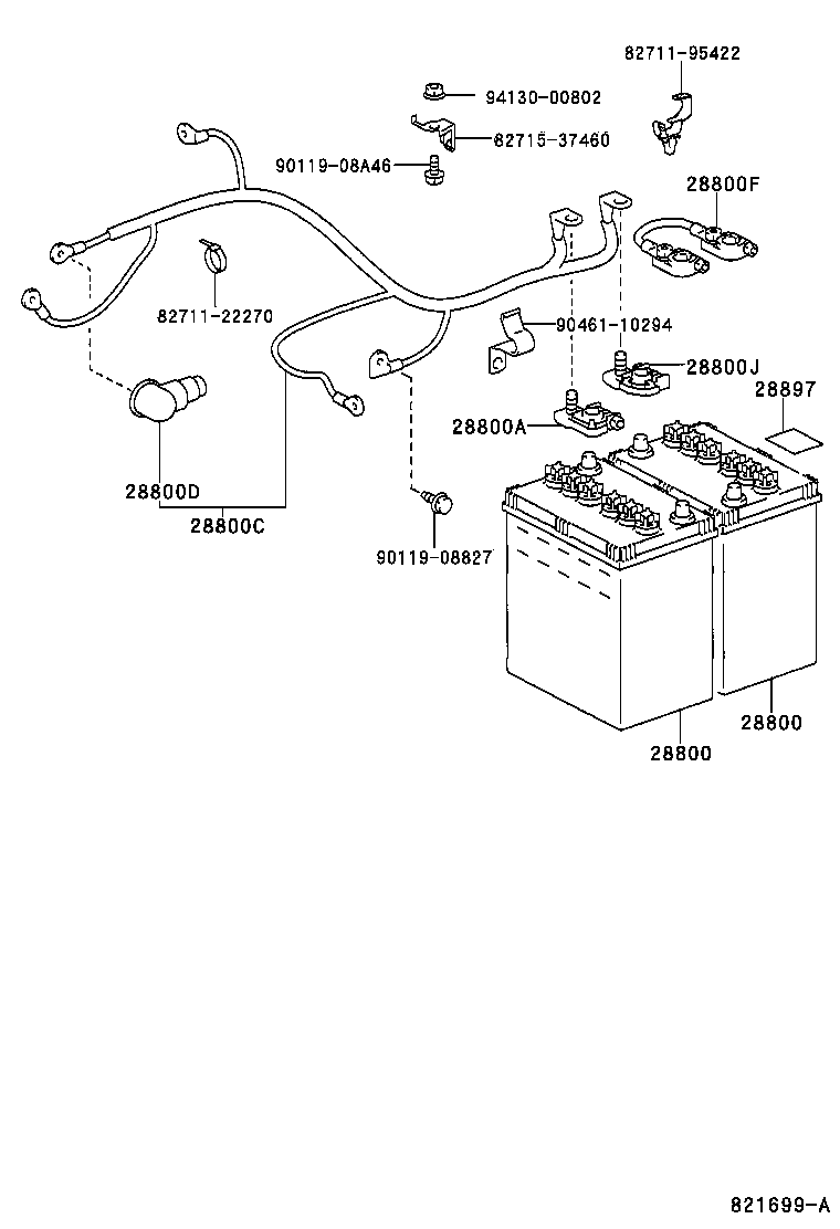 82046-95409 WIRE SUB-ASSY, BODY GROUND, NO.1 product image