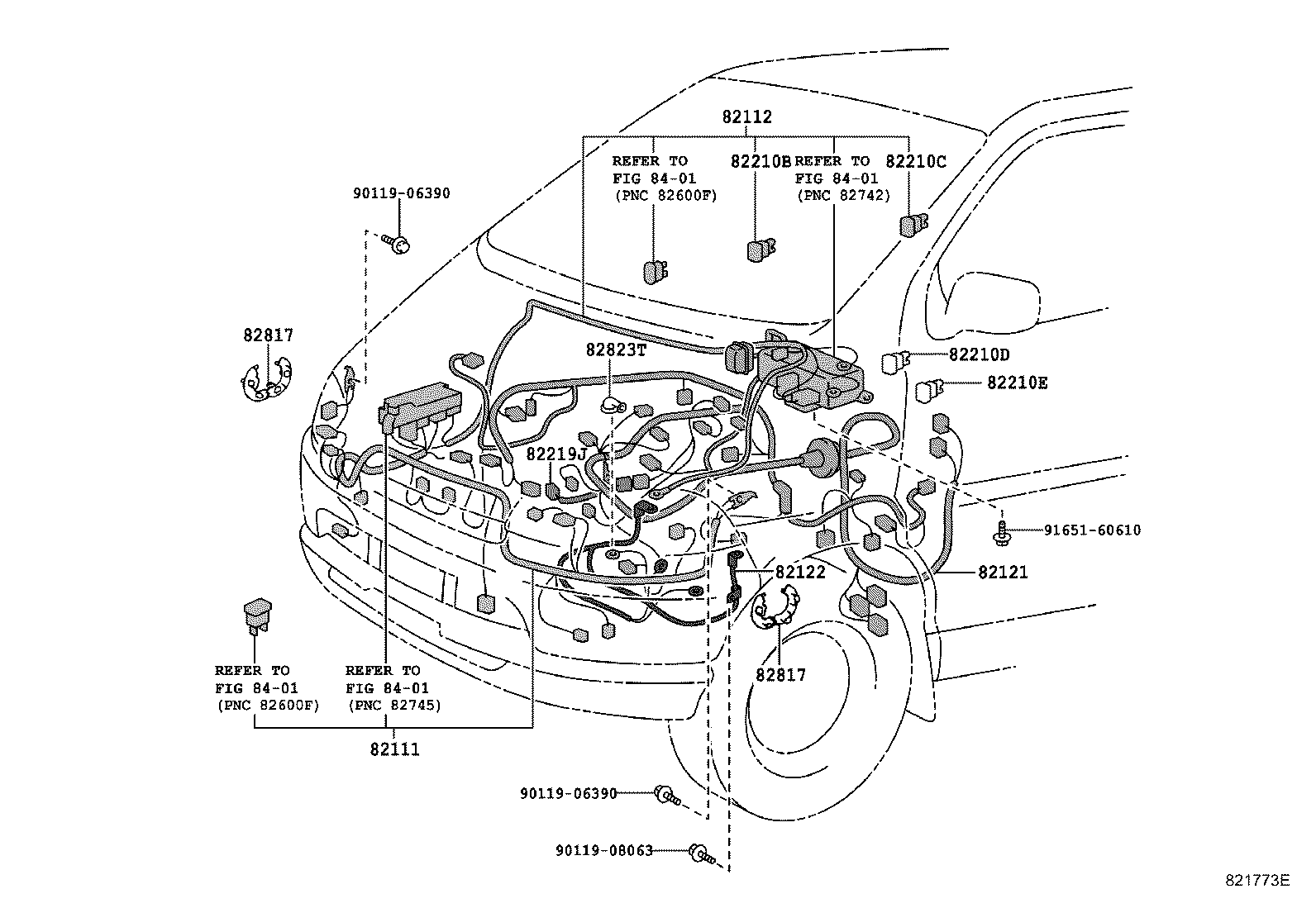 82120-26050 HARNESS ASSY, FRONT END WIRE product image