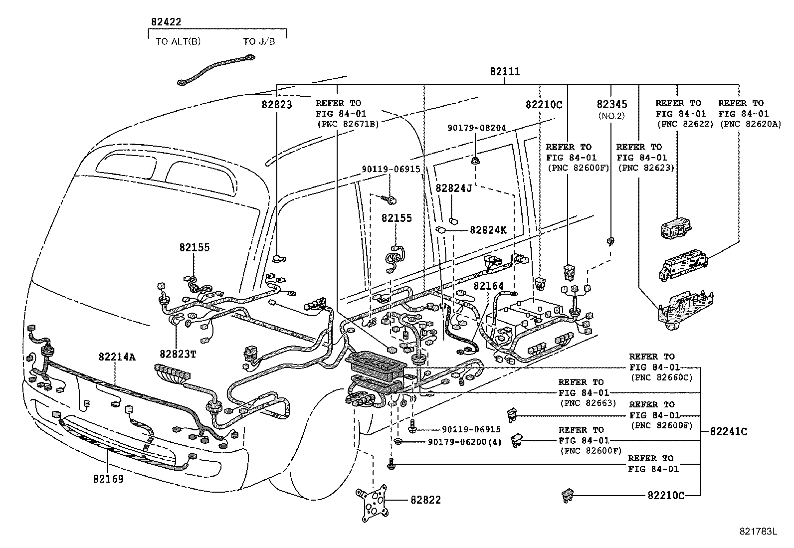 82142-36014 WIRE, INSTRUMENT PANEL, NO.2 product image