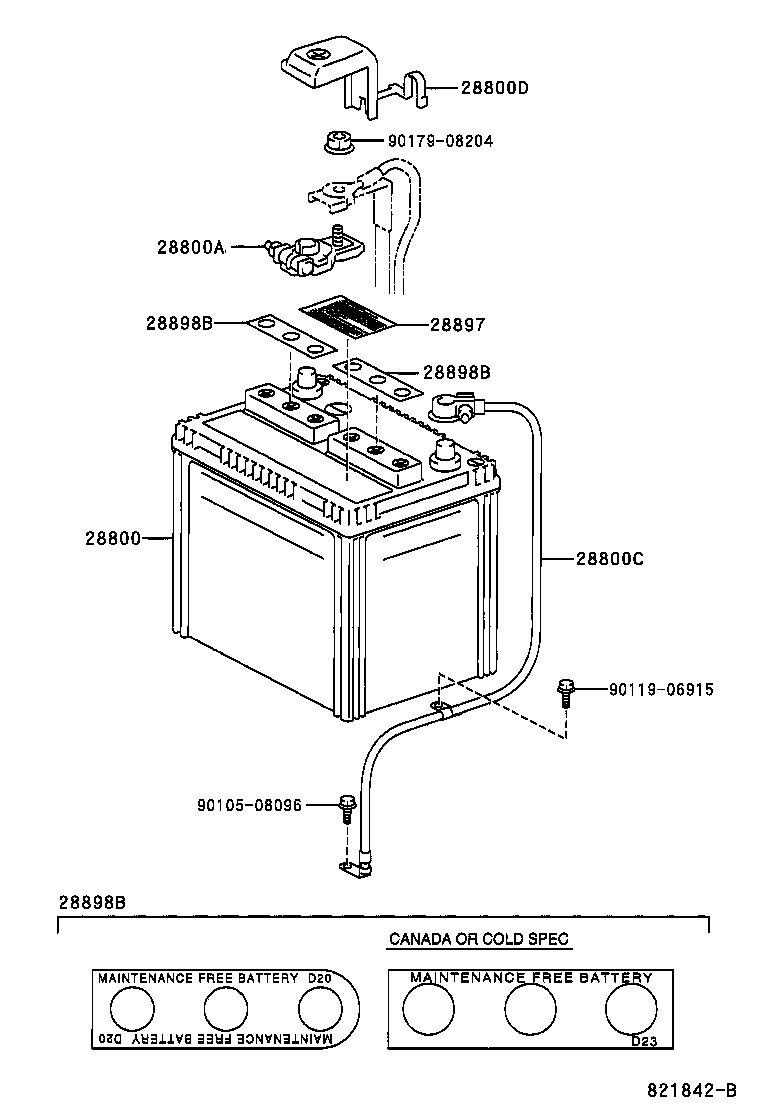Toyota 82821-20350 COVER, CONNECTOR(FOR BATTERY TERMINAL)