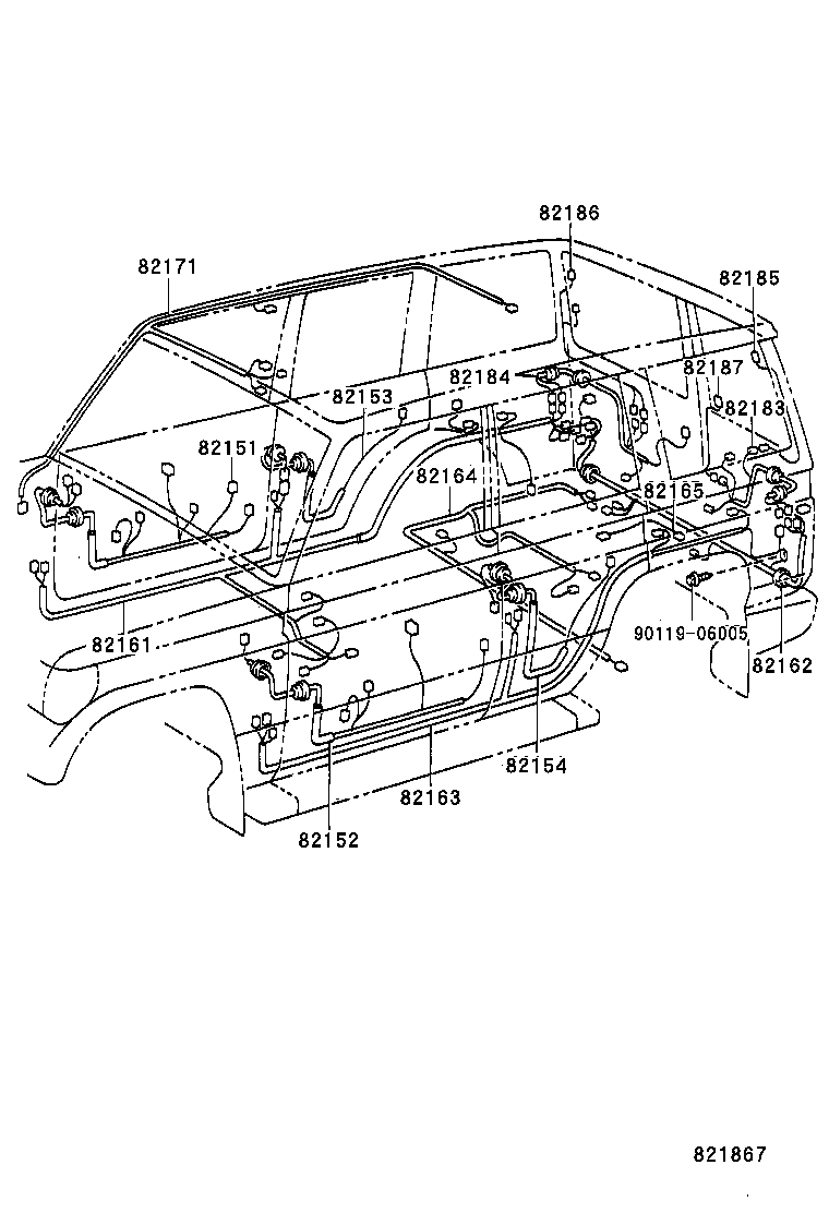 82113-60040 WIRE, ENGINE ROOM, NO.3 product image