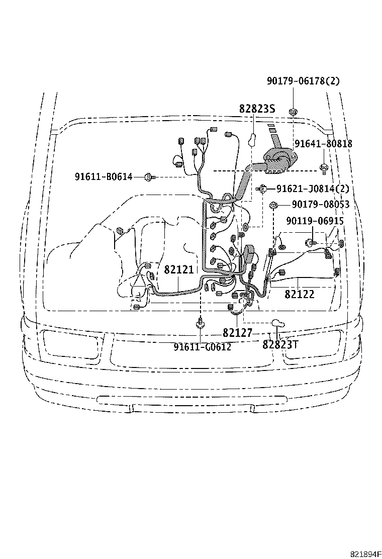 82122-3D030 WIRE, ENGINE, NO.2 product image
