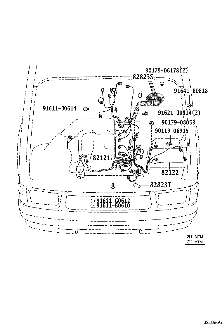 82122-3D030 WIRE, ENGINE, NO.2 product image