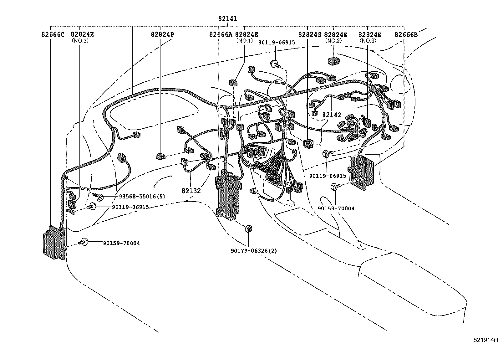 82142-20070 WIRE, INSTRUMENT PANEL, NO.2 product image