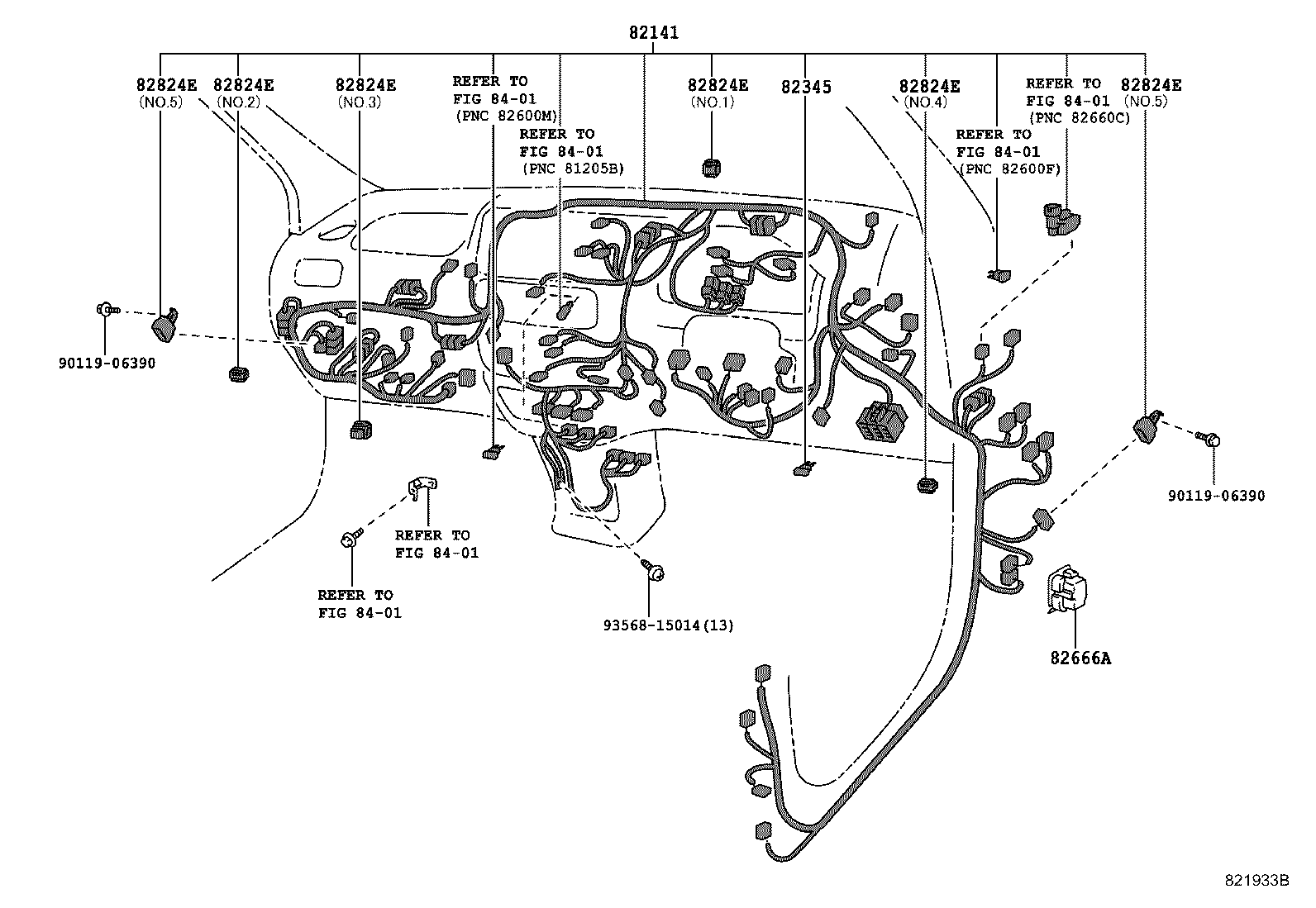 82123-46010 WIRE, ENGINE, NO.3 product image