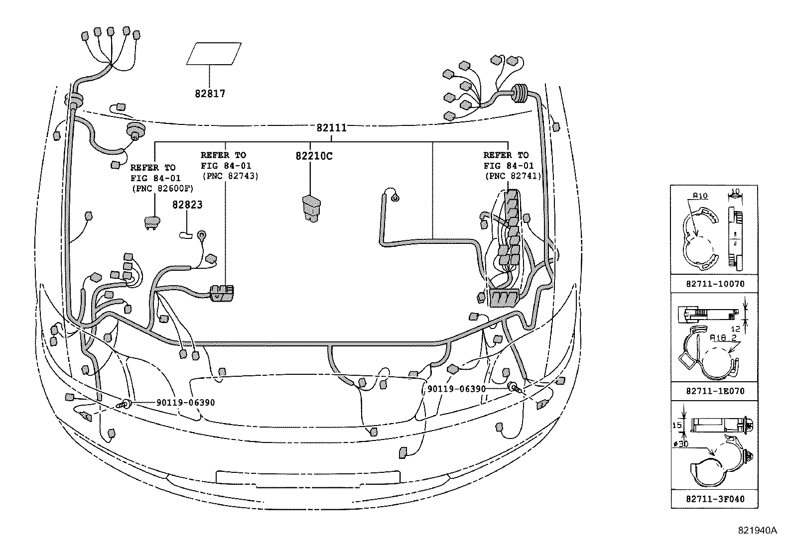 82154-44020 WIRE, REAR DOOR, NO.2 product image