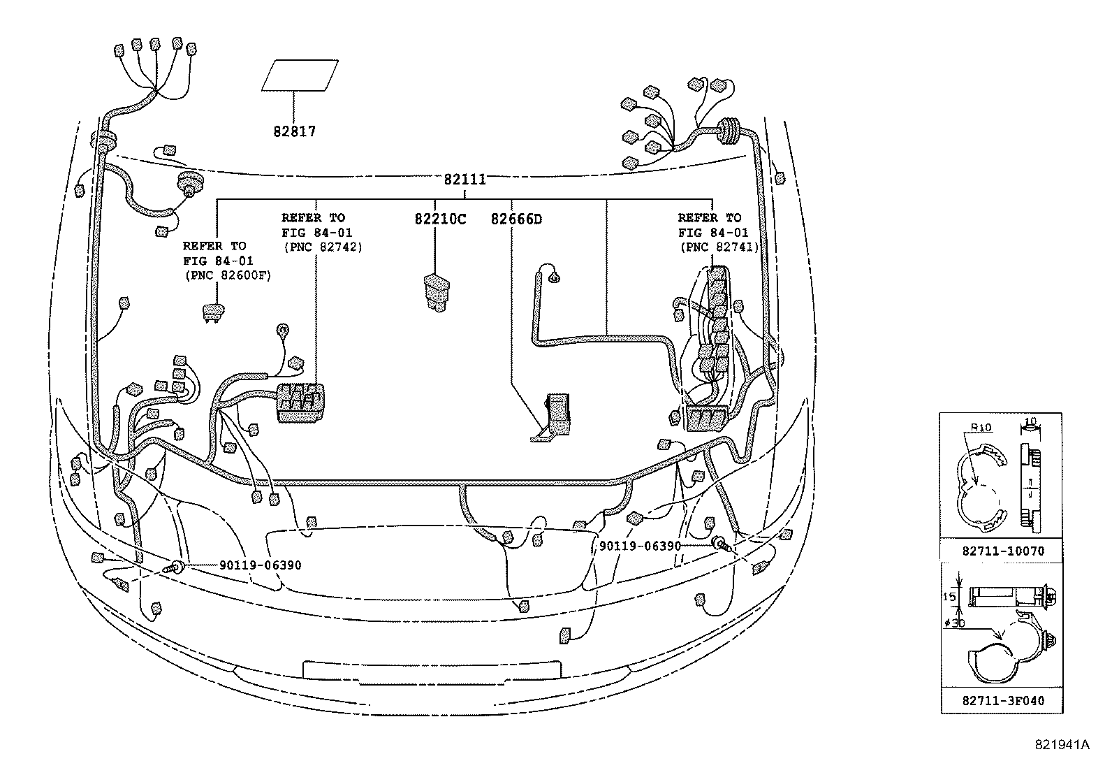 82154-44020 WIRE, REAR DOOR, NO.2 product image