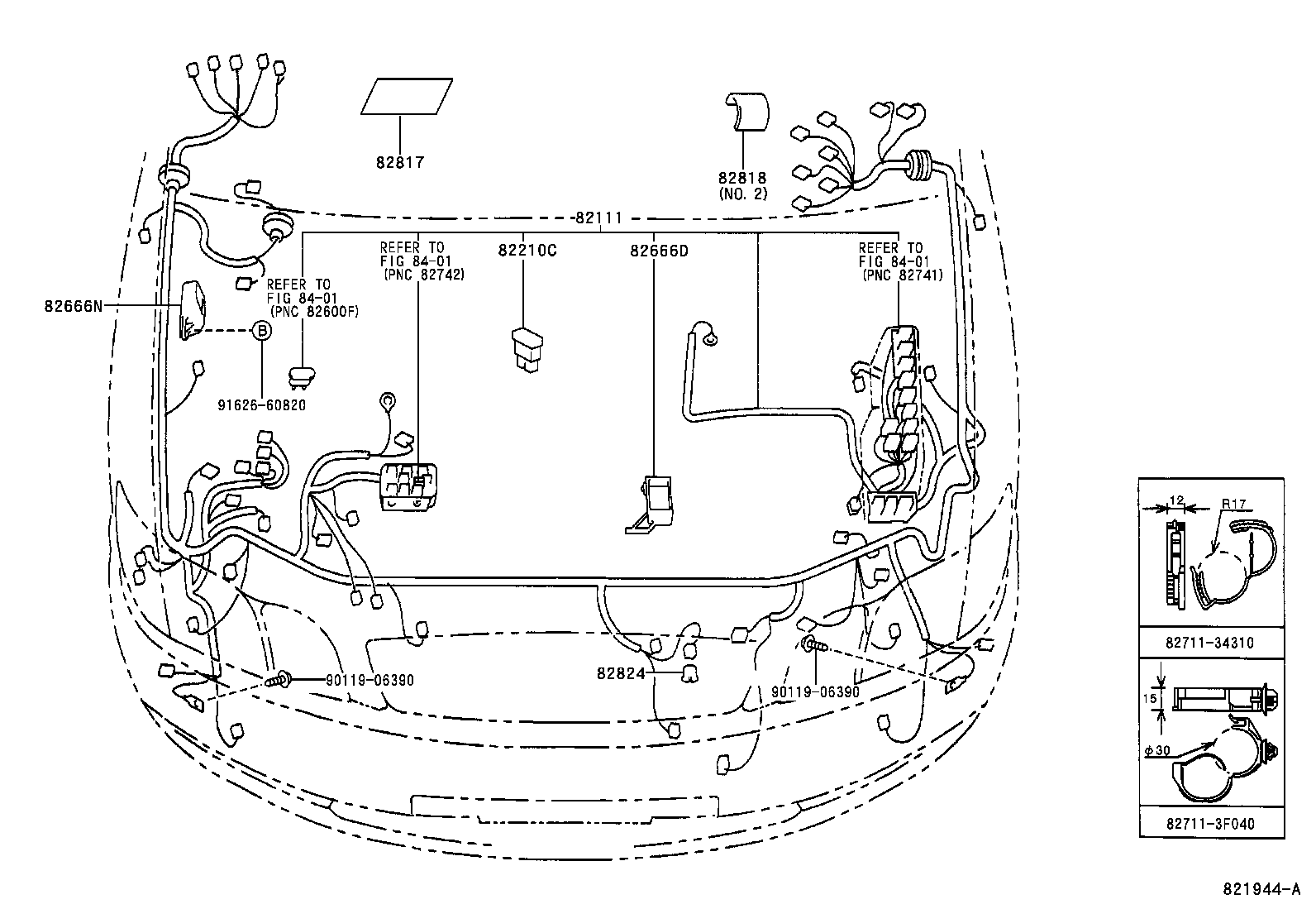 82154-44010 WIRE, REAR DOOR, NO.2 product image