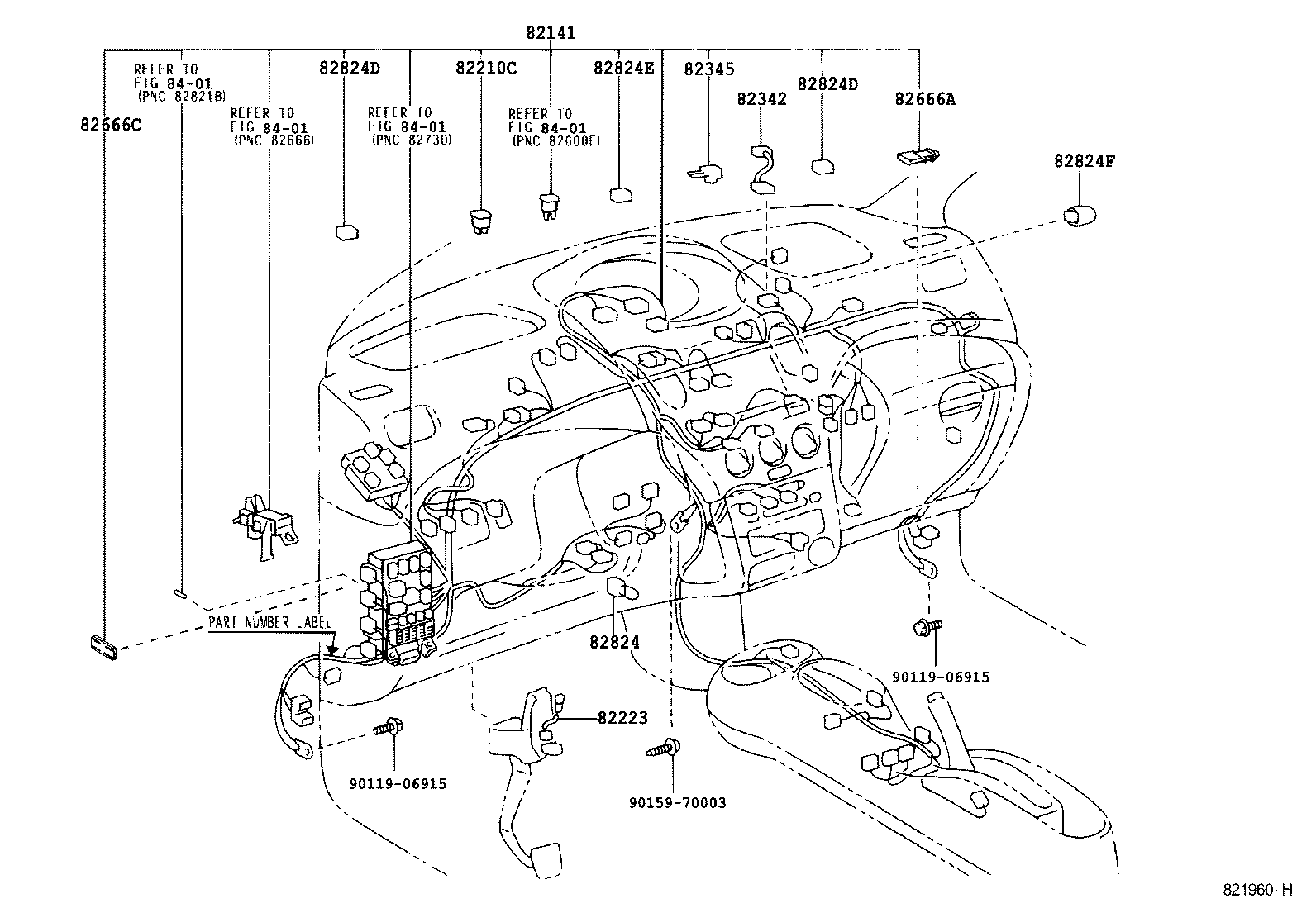 82151-52420 WIRE, FRONT DOOR, RH product image