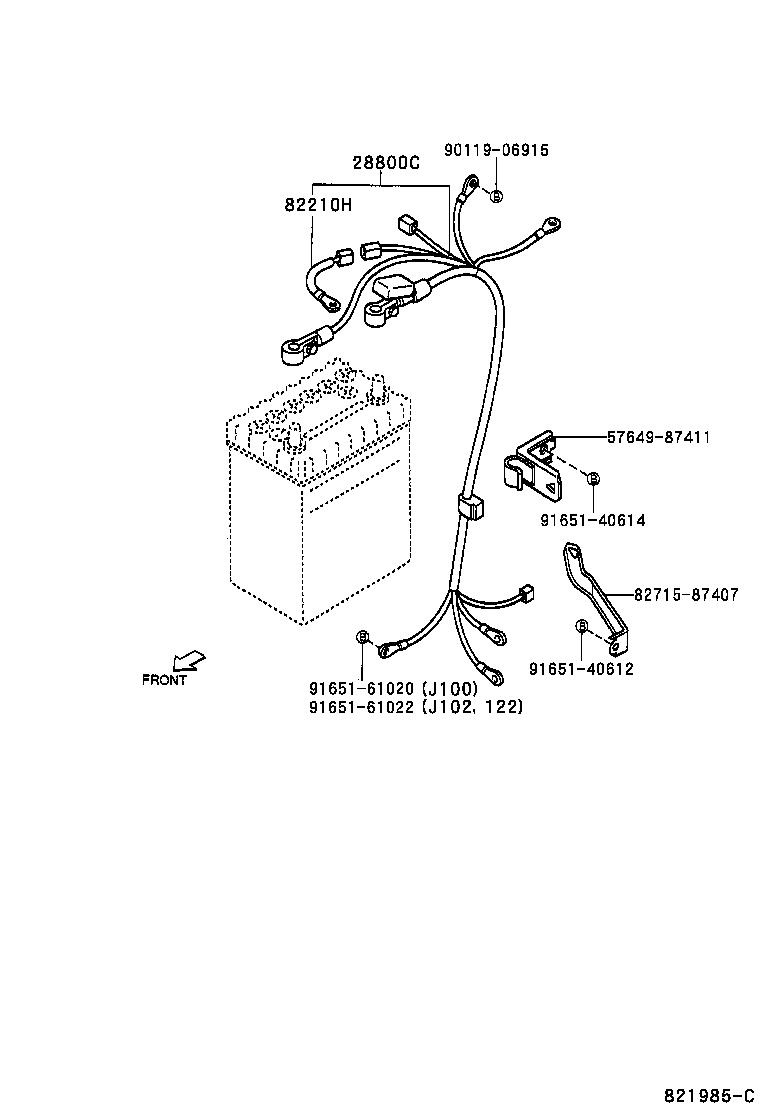 82122-87403 CABLE, BATTERY TO STARTER(FOR BATTERY TO MAIN SWITCH) product image