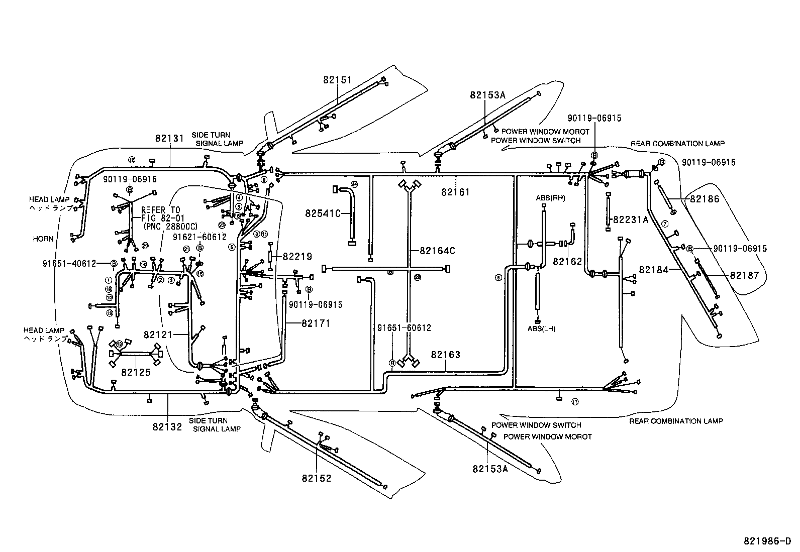 82153-87408 WIRE, REAR DOOR, RH product image
