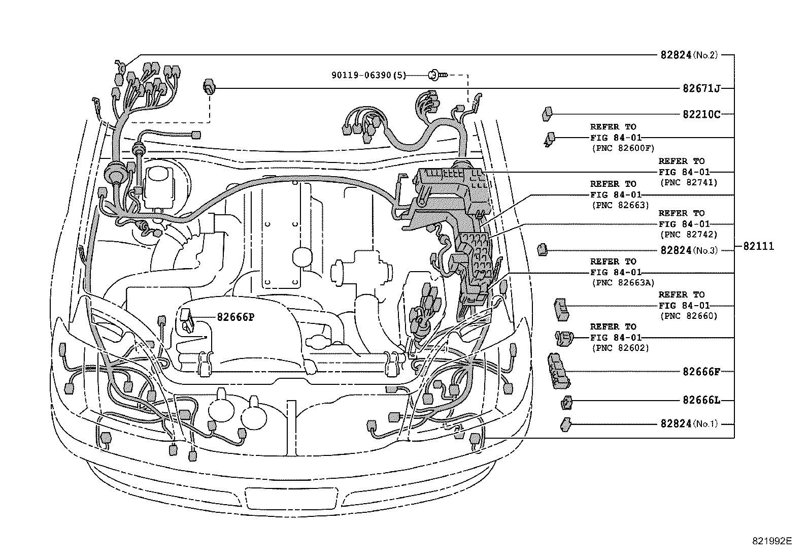 82122-30730 WIRE, ENGINE, NO.2 product image