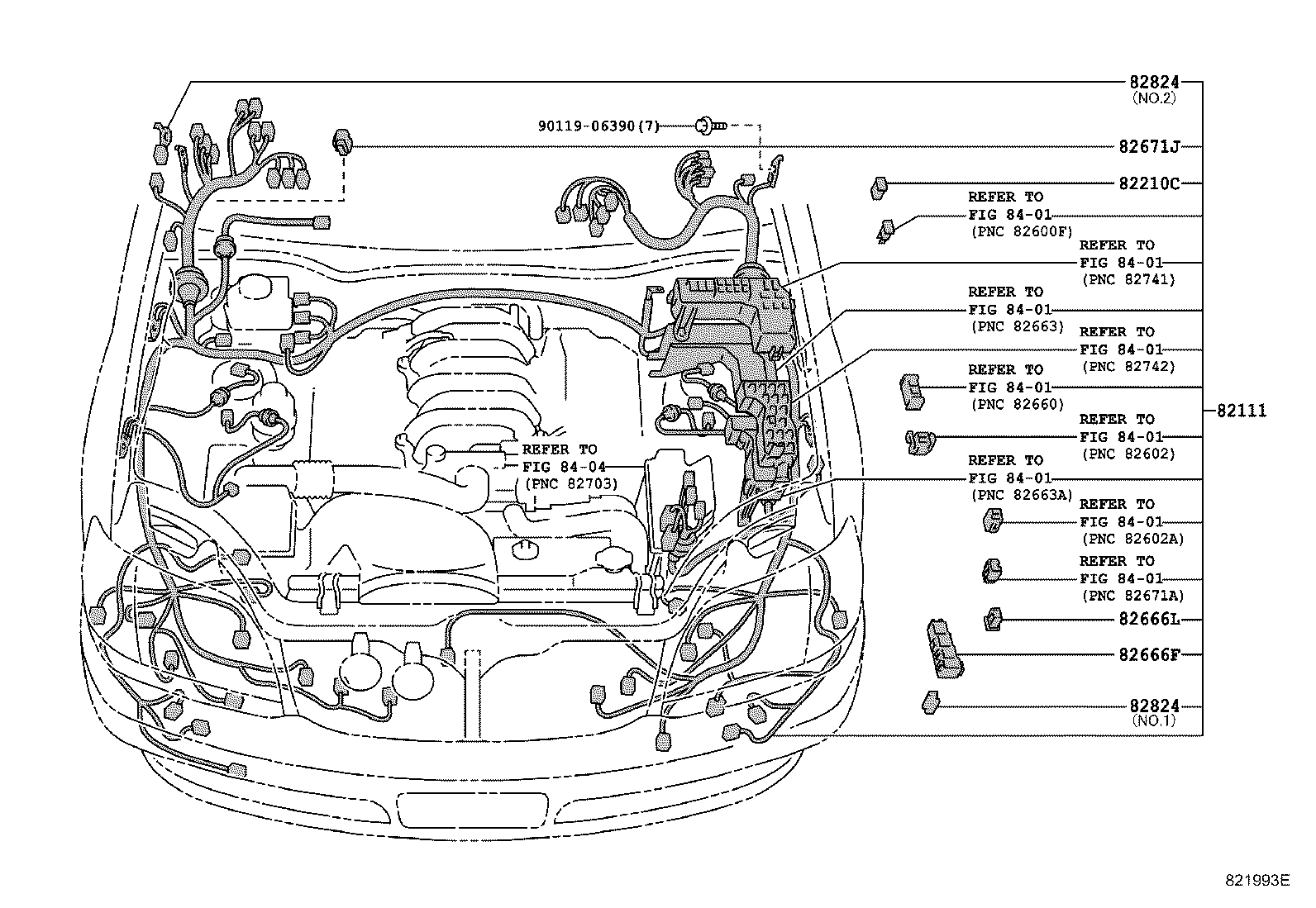 82122-30730 WIRE, ENGINE, NO.2 product image