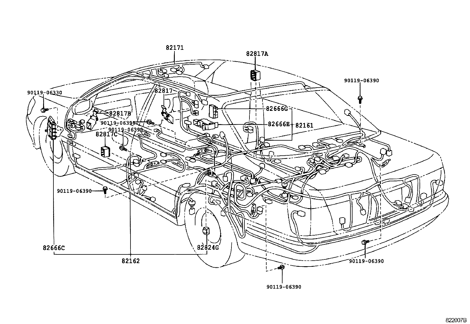 82191-30110 WIRE, FRONT SEAT, RH product image
