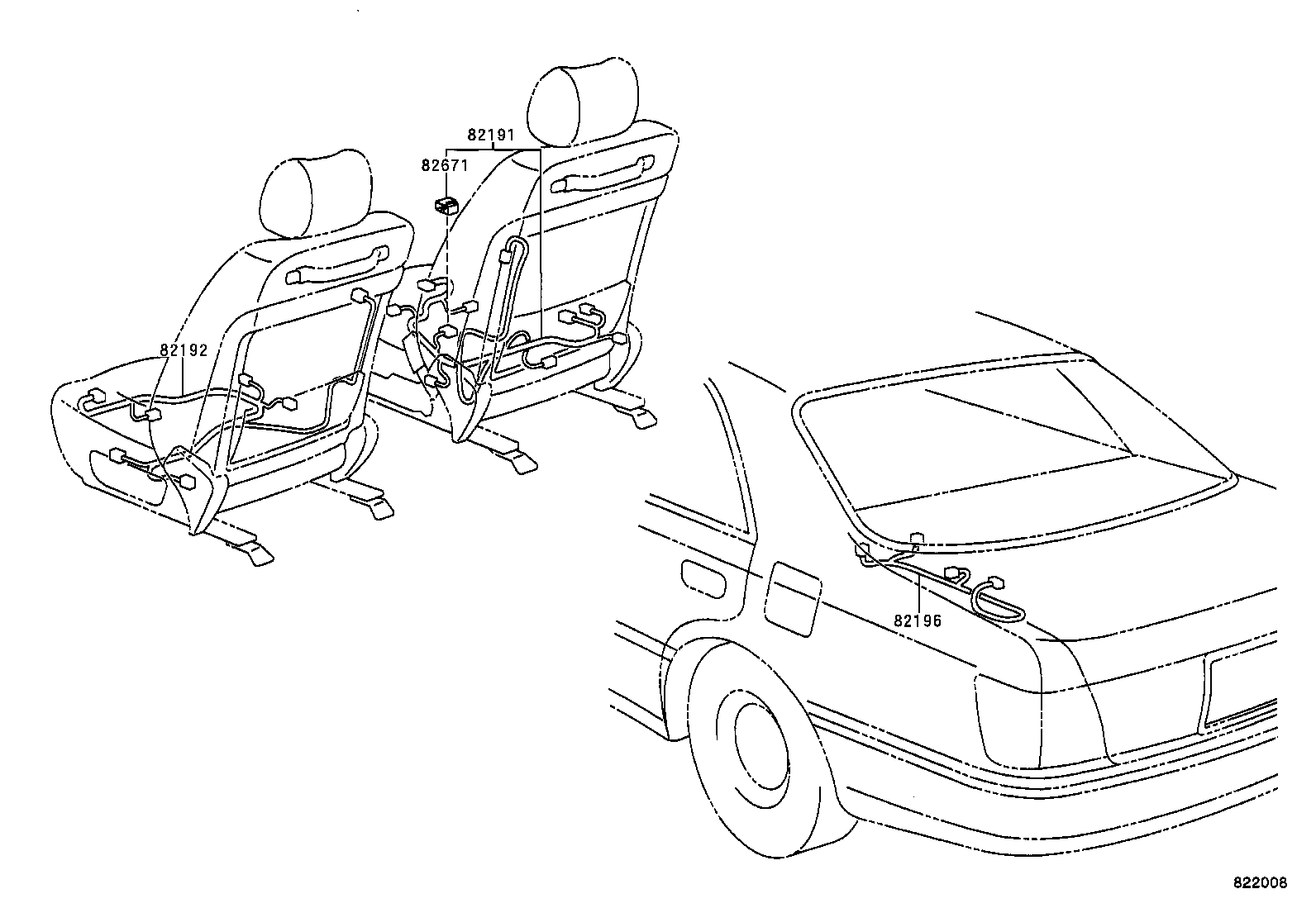 82191-30110 WIRE, FRONT SEAT, RH product image