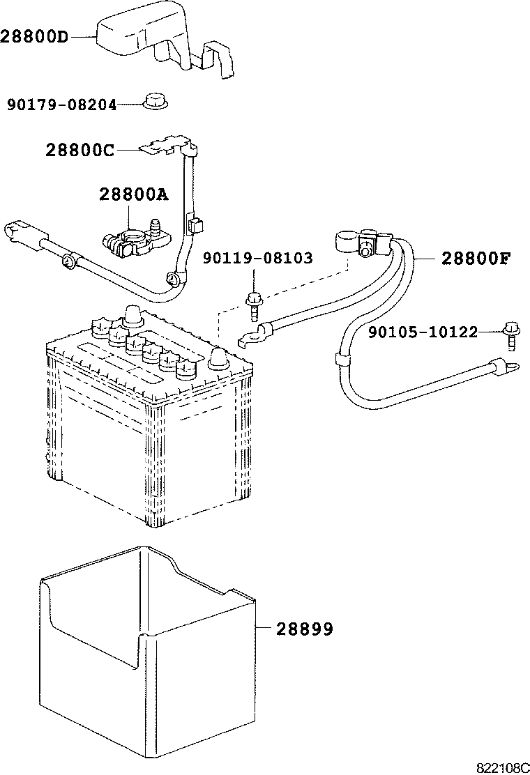 82122-28490 CABLE, BATTERY TO STARTER(FOR BATTERY TO MAIN SWITCH) product image