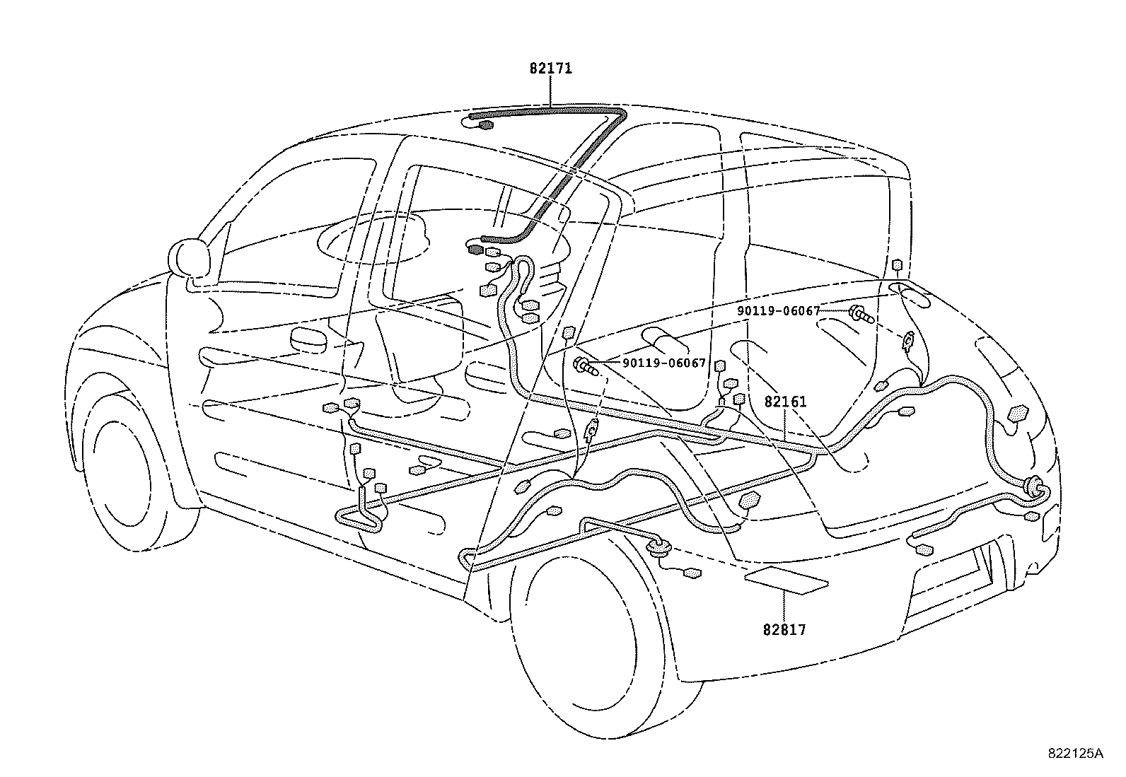 82153-52170 WIRE, REAR DOOR, NO.1 product image