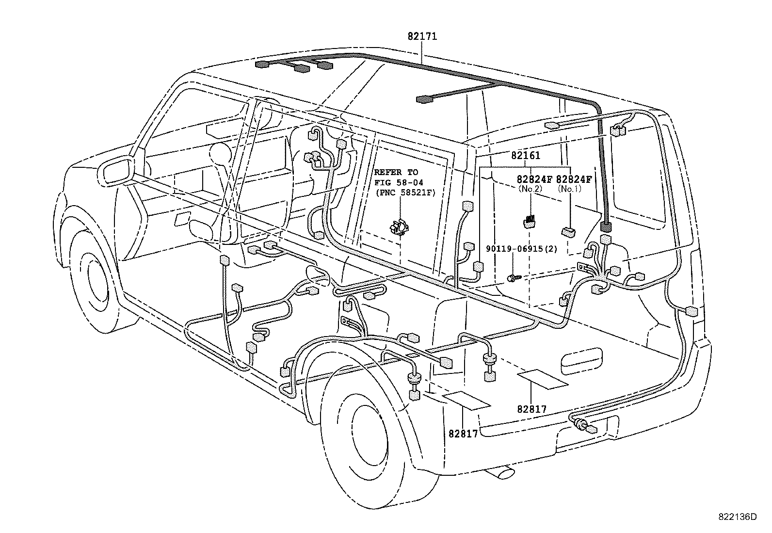 82153-52111 WIRE, REAR DOOR, NO.1 product image