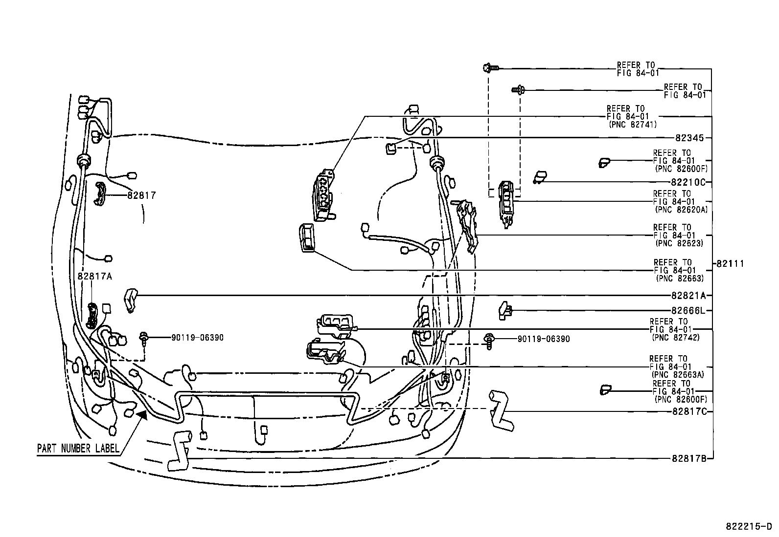 82122-YC010 WIRE, ENGINE, NO.2 product image
