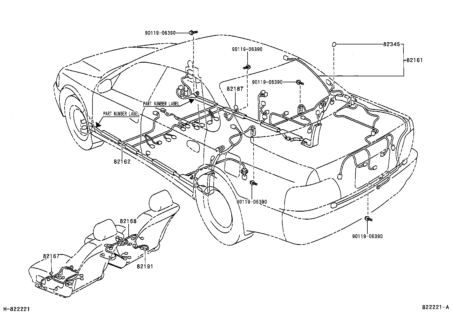 82122-YC010 WIRE, ENGINE, NO.2 product image