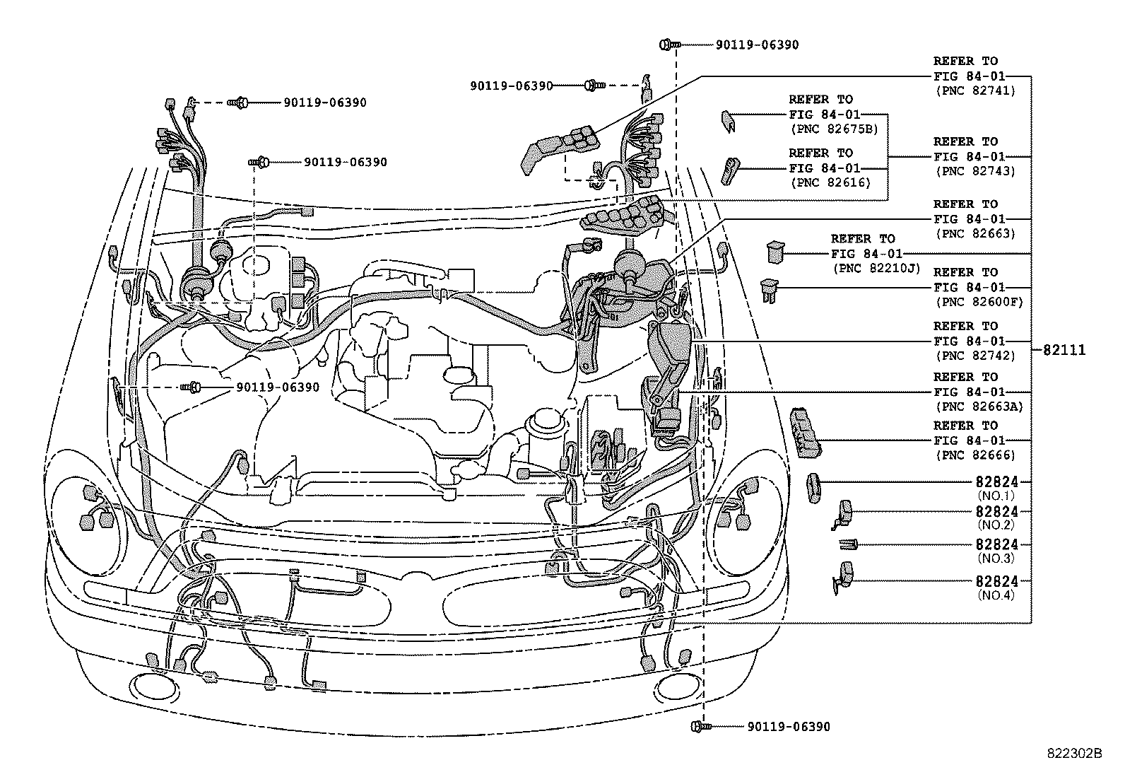 82154-51030 WIRE, REAR DOOR, NO.2 product image